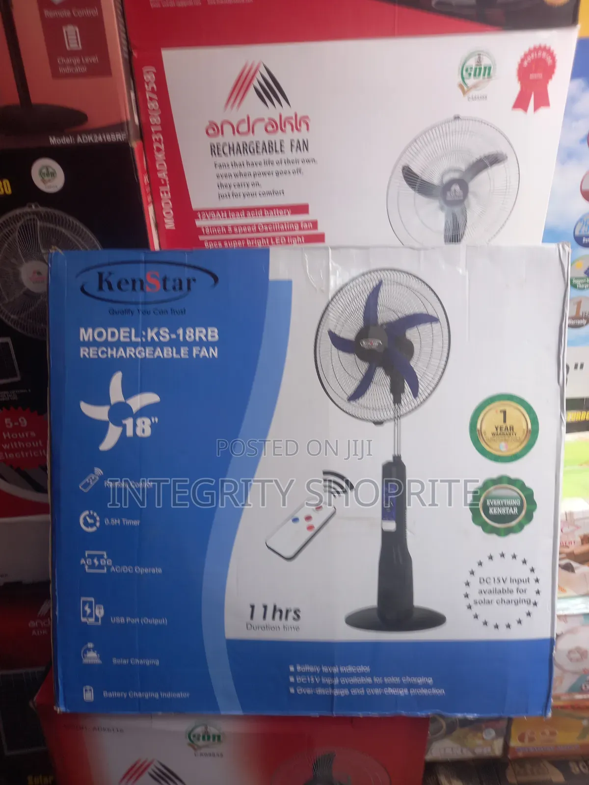 Kenstar Rechargeable Standing Fan - 18" - Ks-18rb