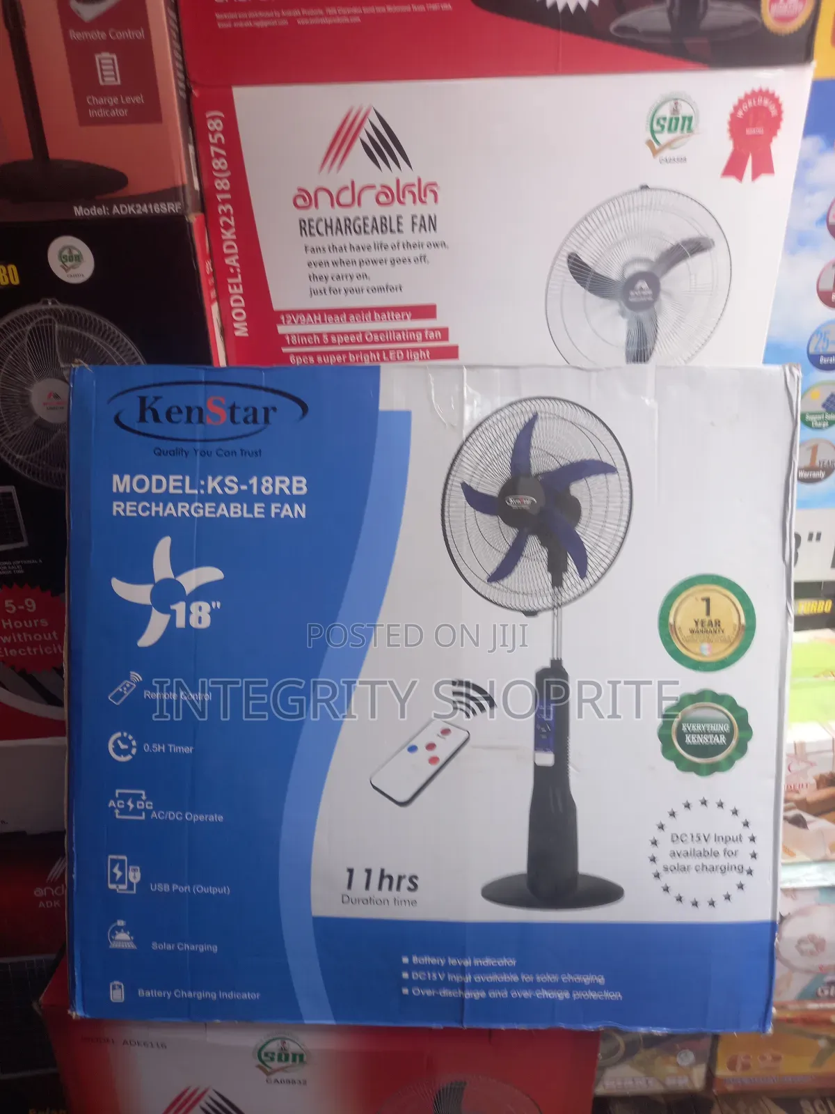 Kenstar Rechargeable Standing Fan - 18" - Ks-18rb