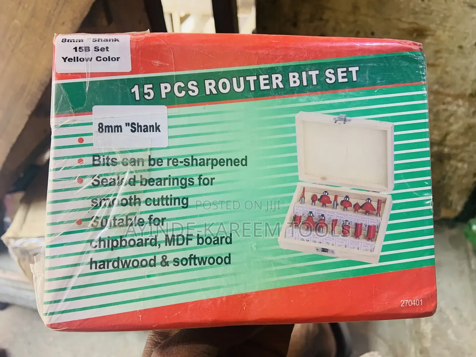 15pcs 8mm Shank Router Bit Set (8mm Shank)