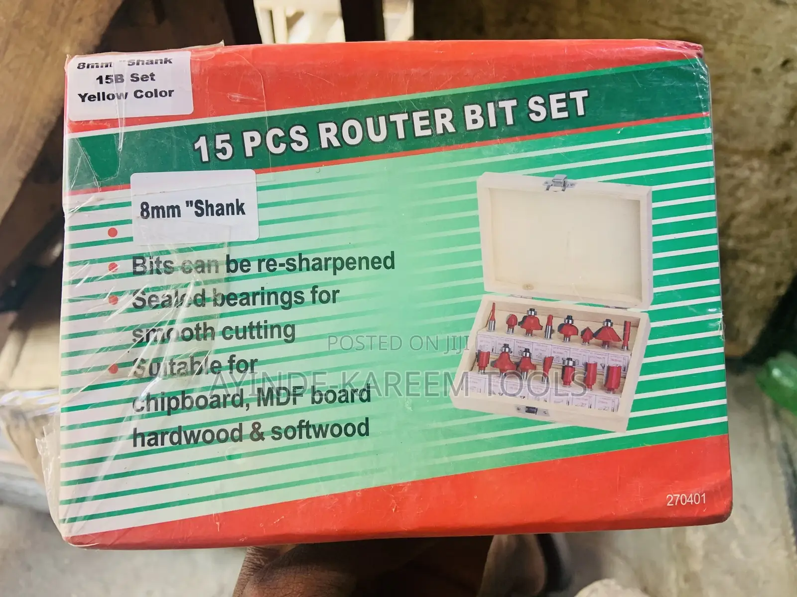 15pcs 8mm Shank Router Bit Set (8mm Shank)