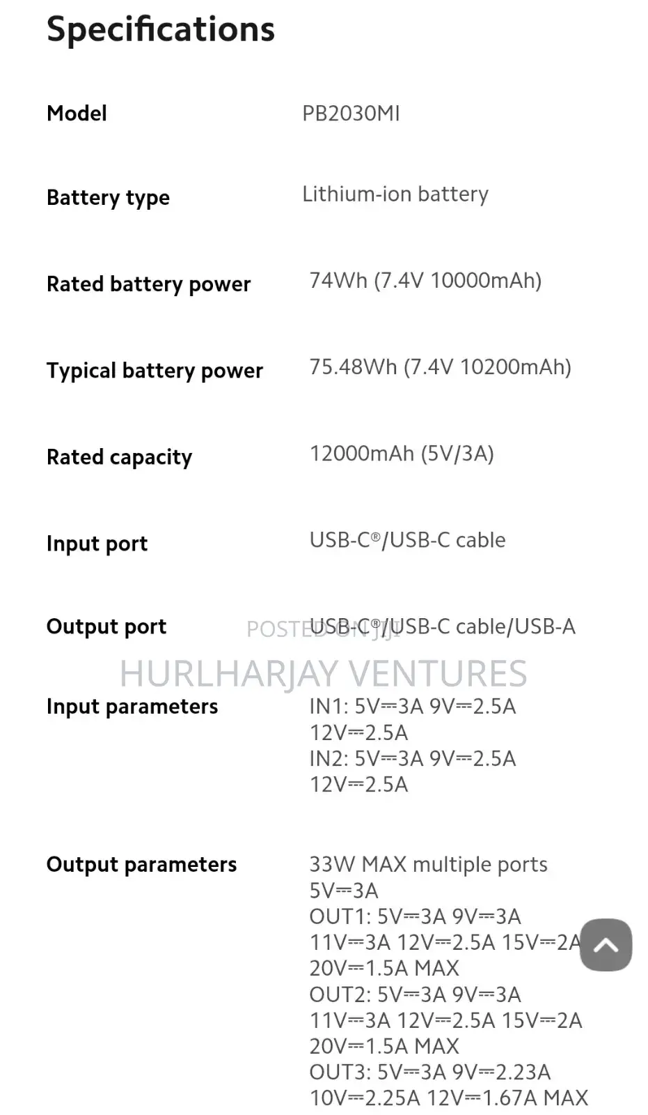 Xiaomi 33w Power Bank 20000mah (Integrated Cable)