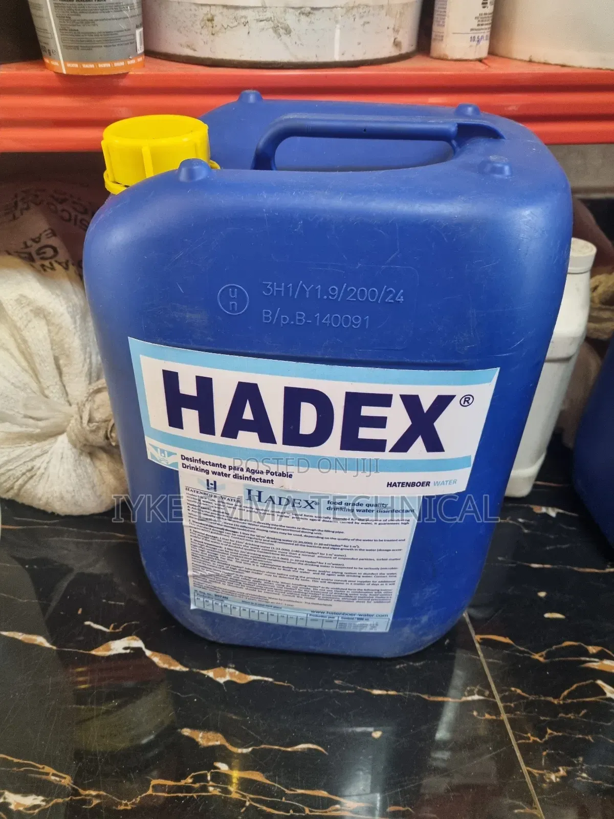 Hadex Food Grade Drinking Water Disinfectant, 25ltr/Can