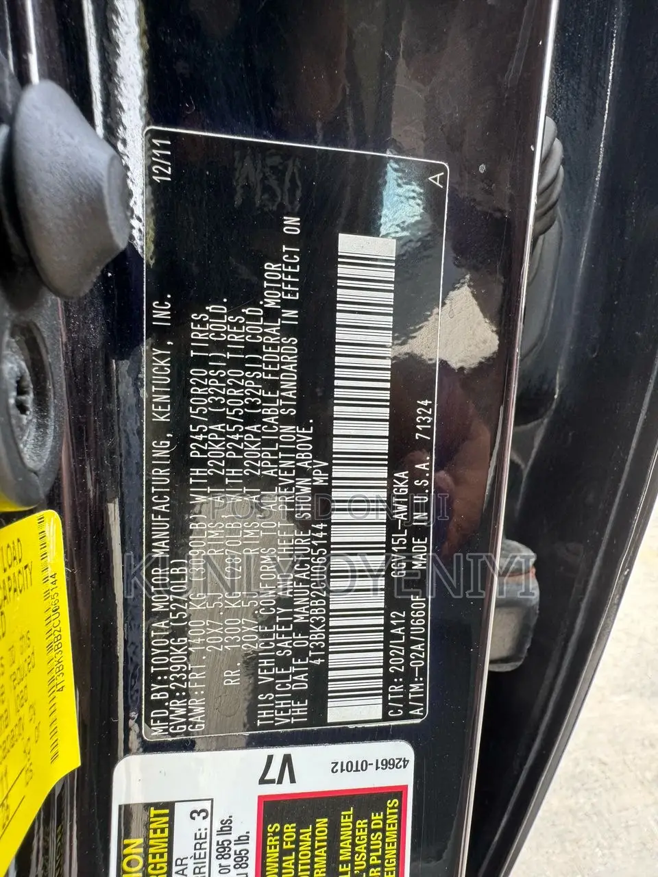 Toyota Venza V6 2012 Black