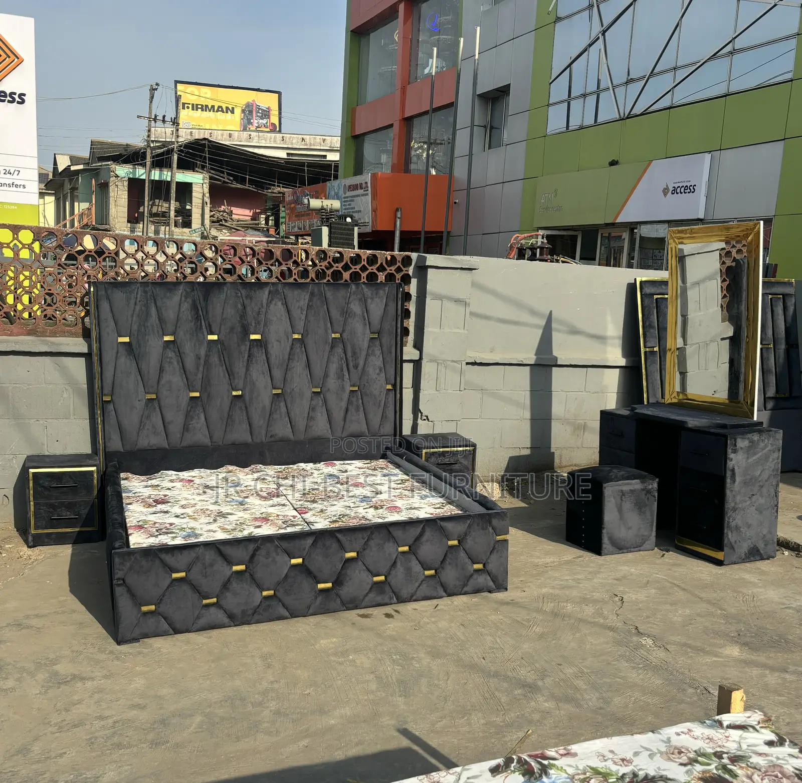 Well Constructed HDF Upholstery Padded 6 by 6 Bedframe