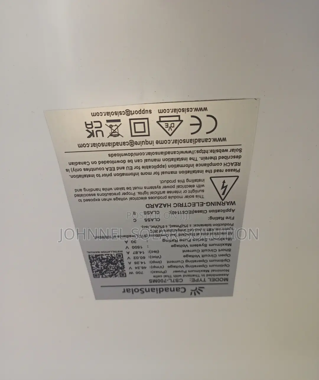 700watts 144cells Canadian Solar Panel Mono