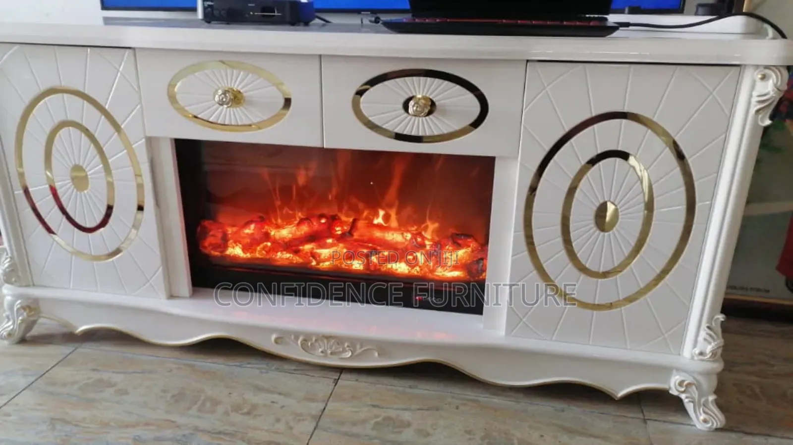 Quality Tv Console With Fireplace
