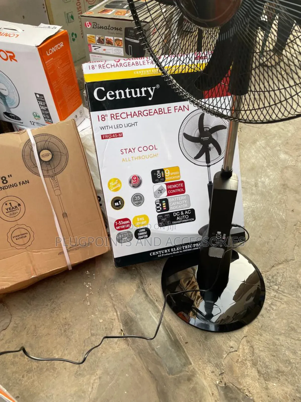 18" Century Elite Series Rechargeable Fan 9speeds Clearance Sales