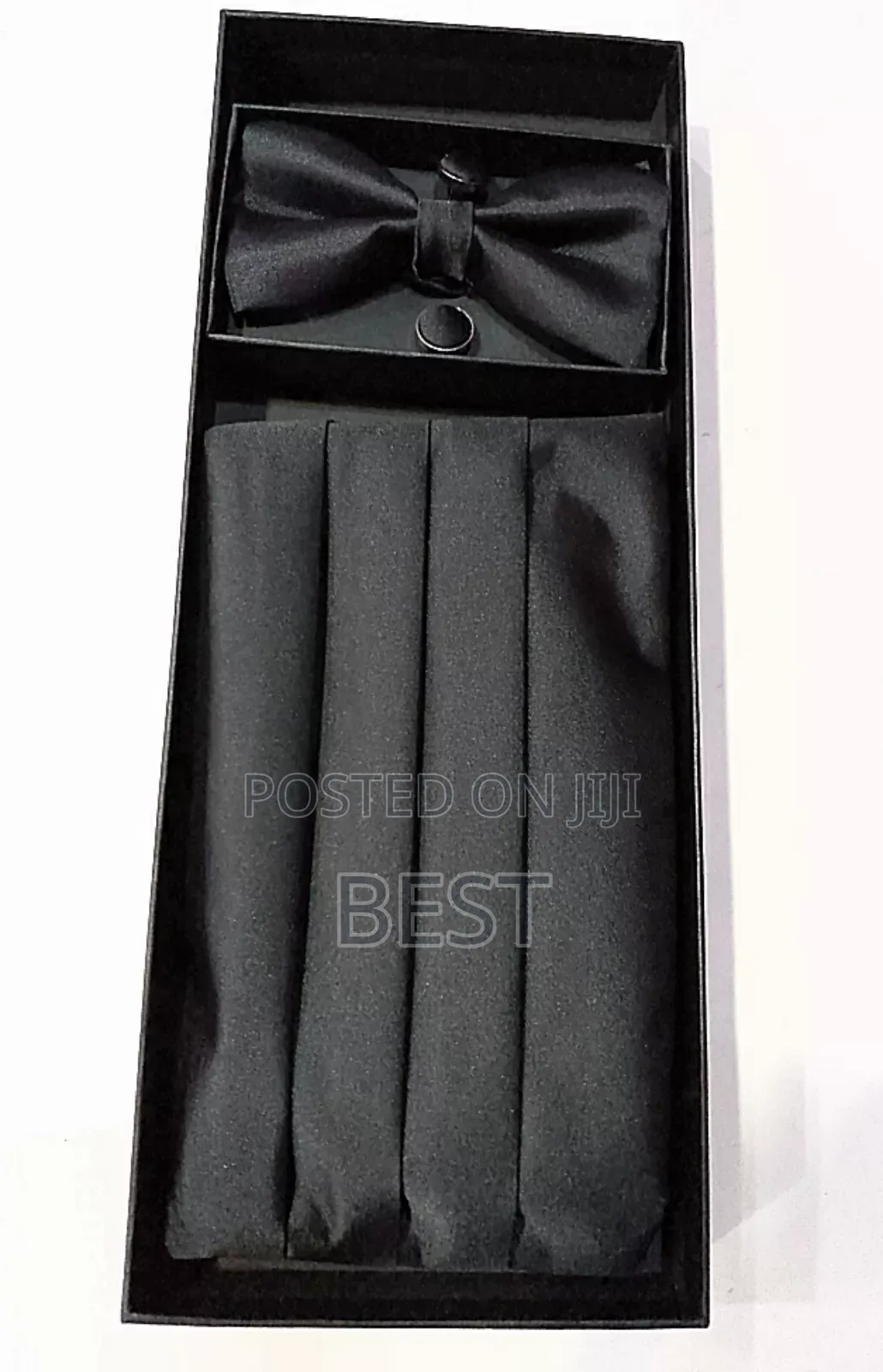 Waist Band Complete Set With Bow Tie Pocket Squar Cufflinks