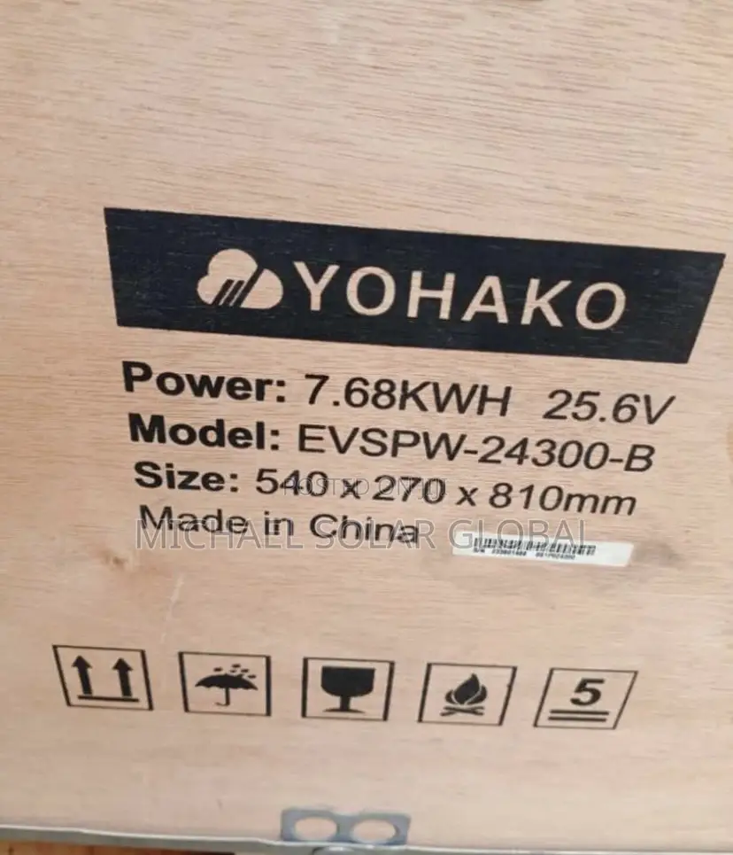 7.68kwh 25.6v Yohako Lithium Ion Battery