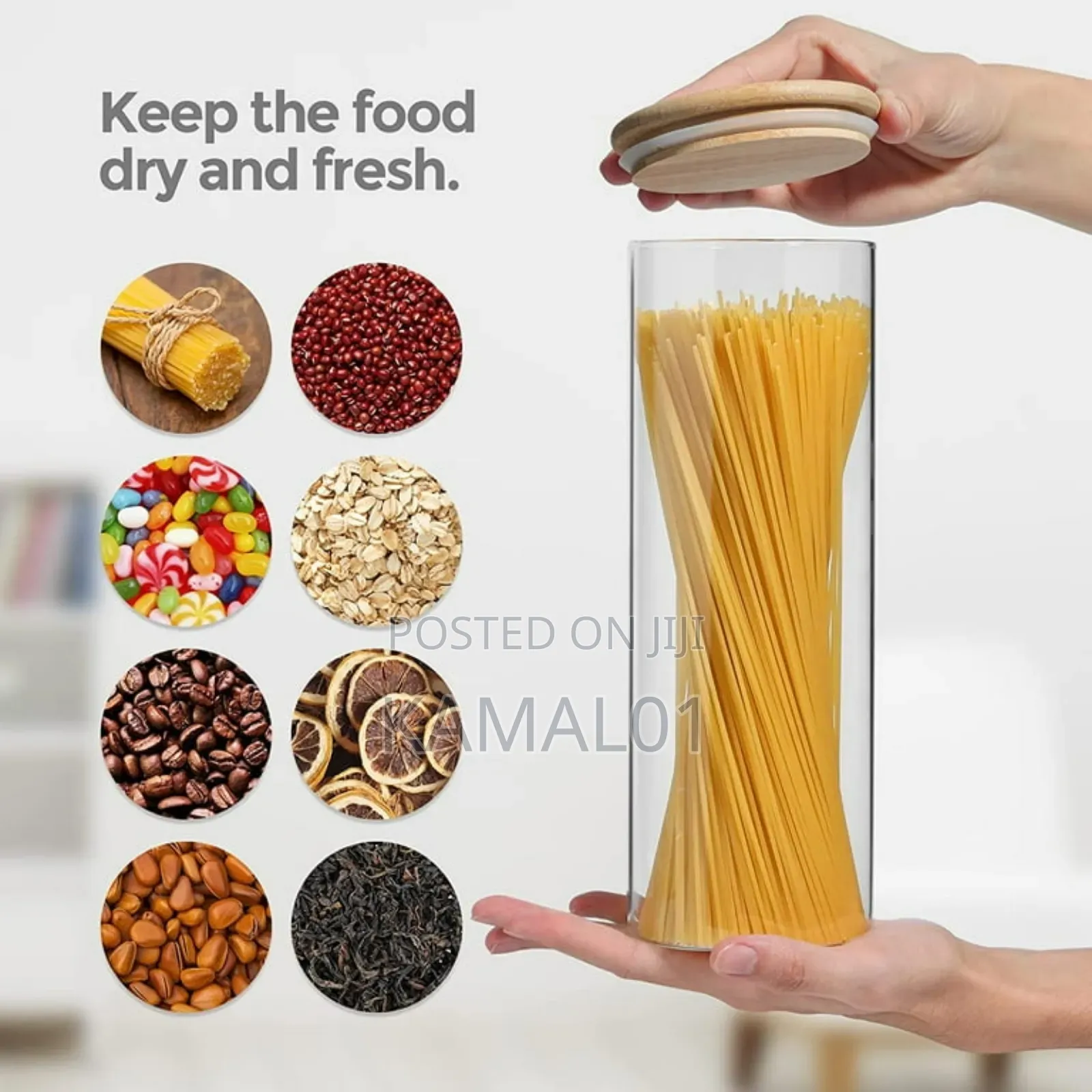 Glass Storage Jars With Bamboo Lids