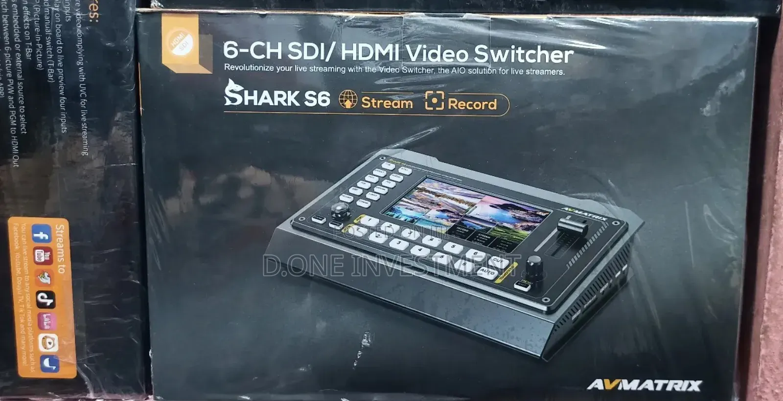 Avmatrix Shark S6 6 Channels Sdi and Hdmi Video Switcher