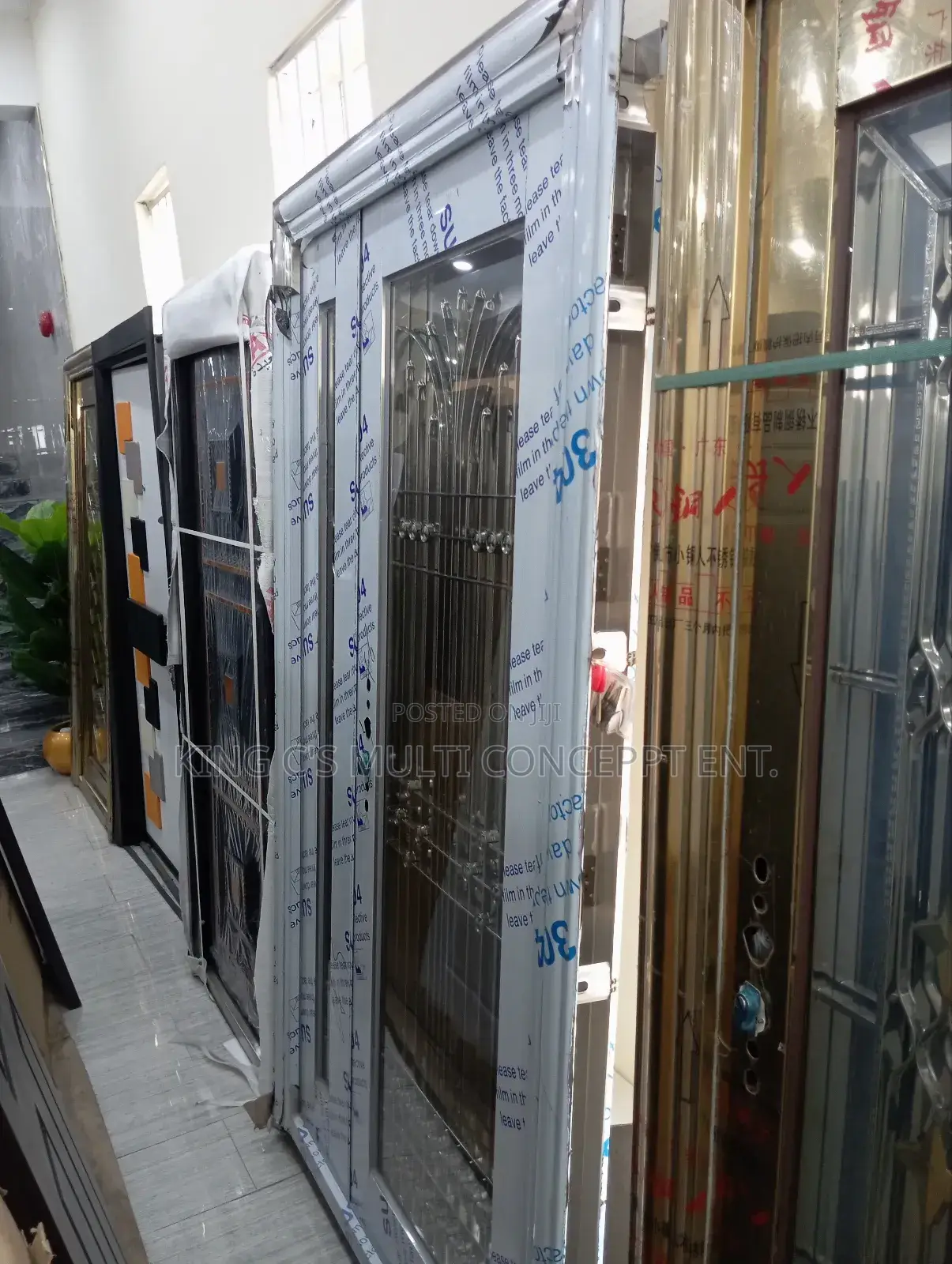 4ft Entrance Stainless Glass Door