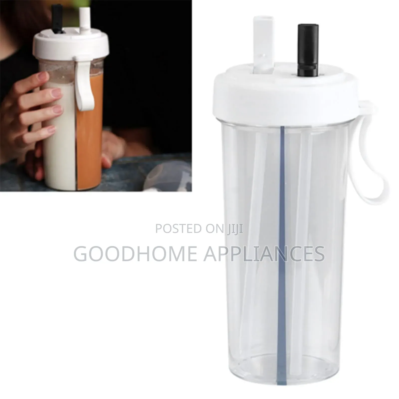 Double Straws Bottle for Two Drinks