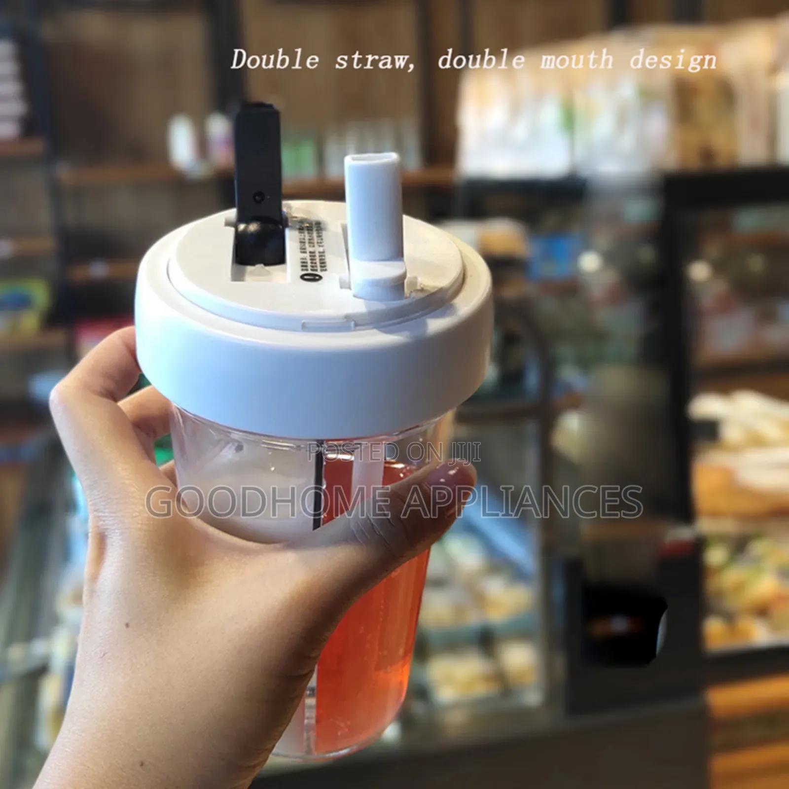 Double Straws Bottle for Two Drinks