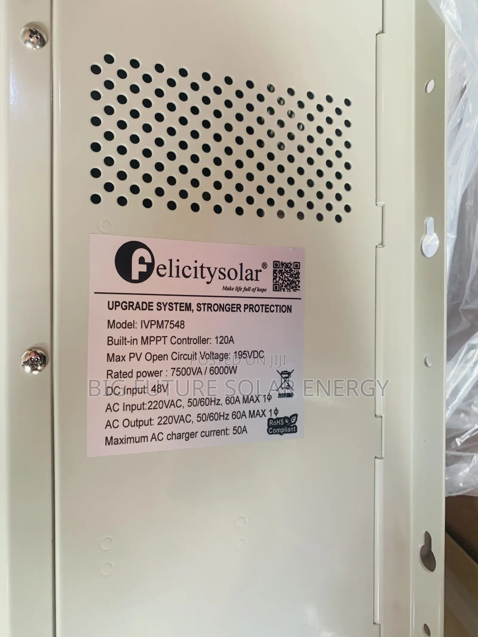 7.5kva Felicity Hybrid Solar Inverter 48v