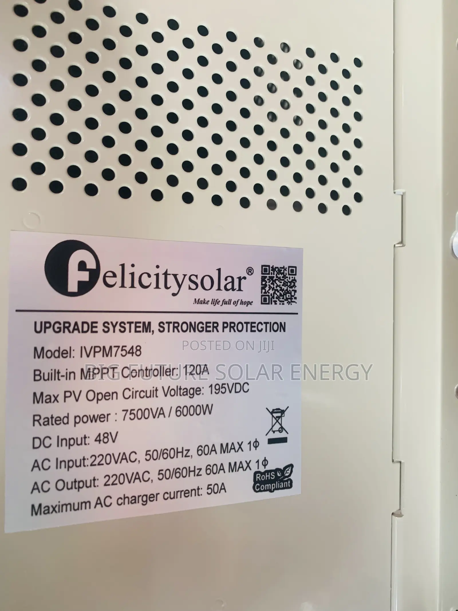 7.5kva Felicity Hybrid Solar Inverter 48v
