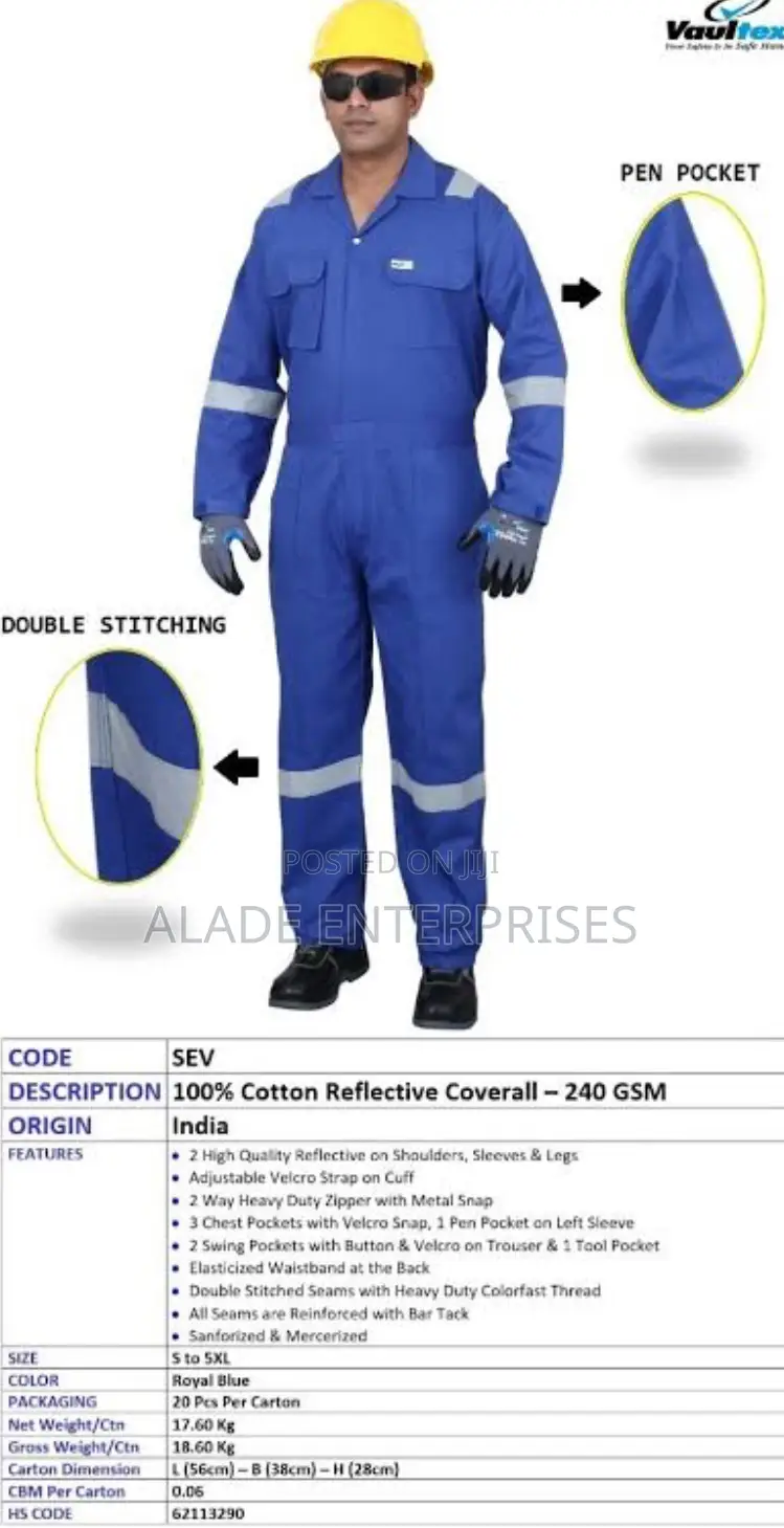 High Quality Vaulted Gown Coverall 100% Cotton