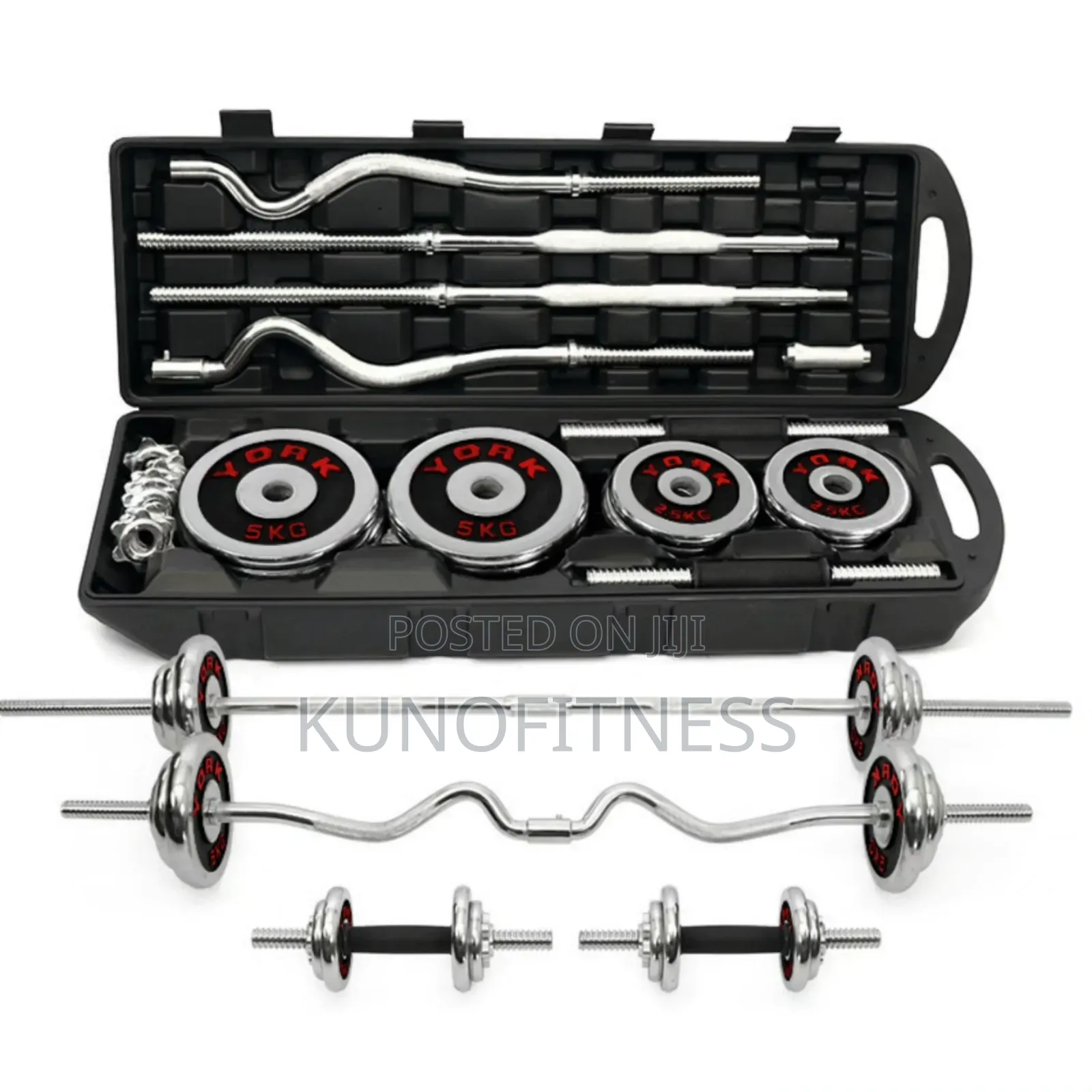 55kg Adjustable Dumbbell Set , Barbell, Ez Bar