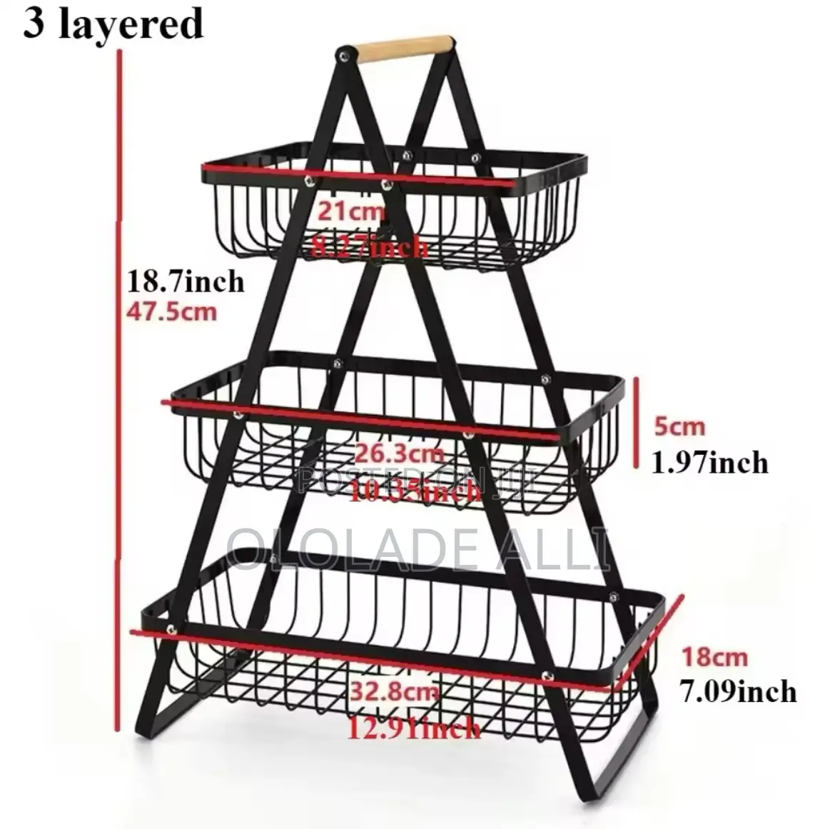 3 Tiers Removable Iron Fruit Basket
