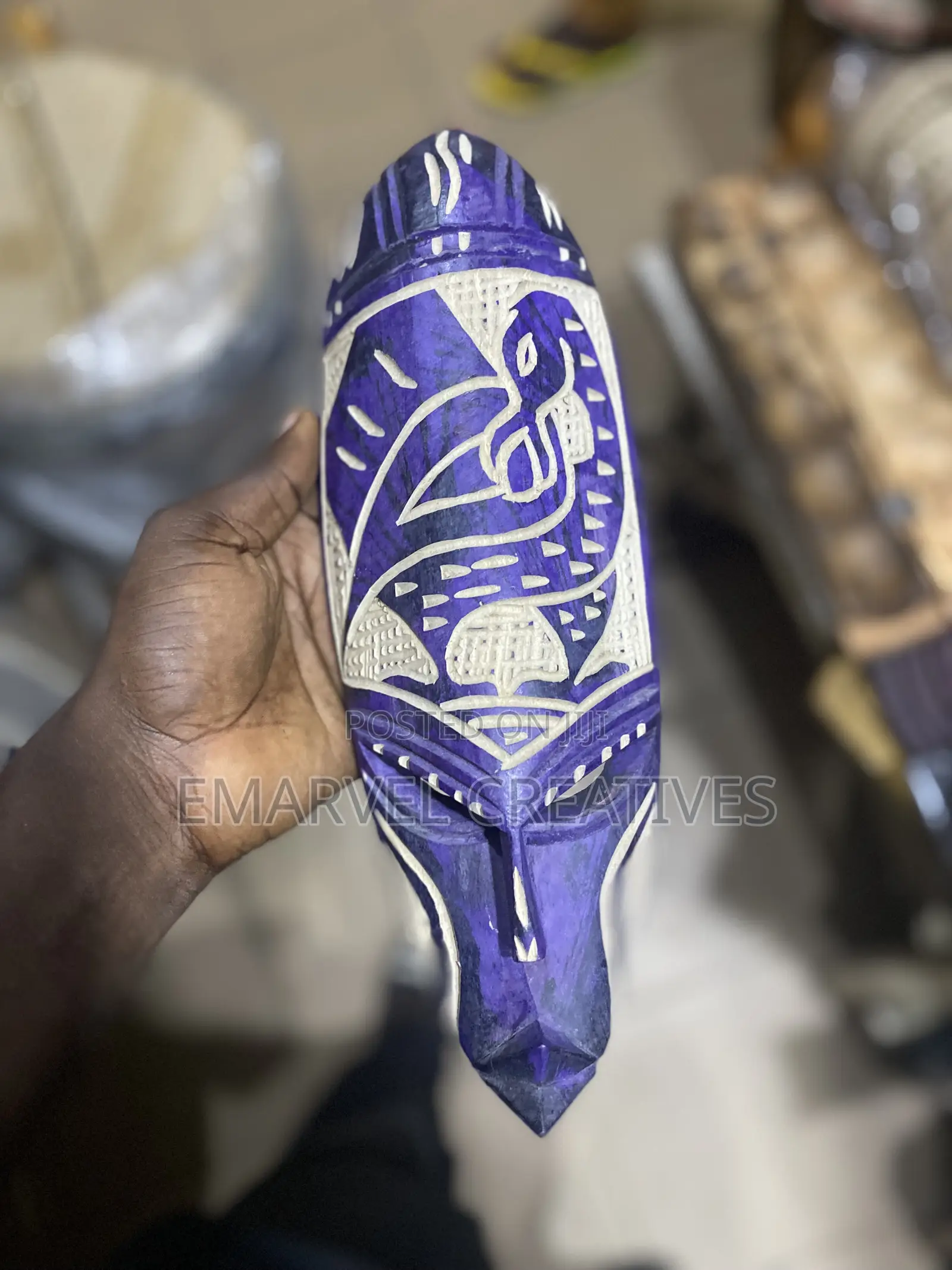 Elegant Slim Wooden Decorative Masks African Mask