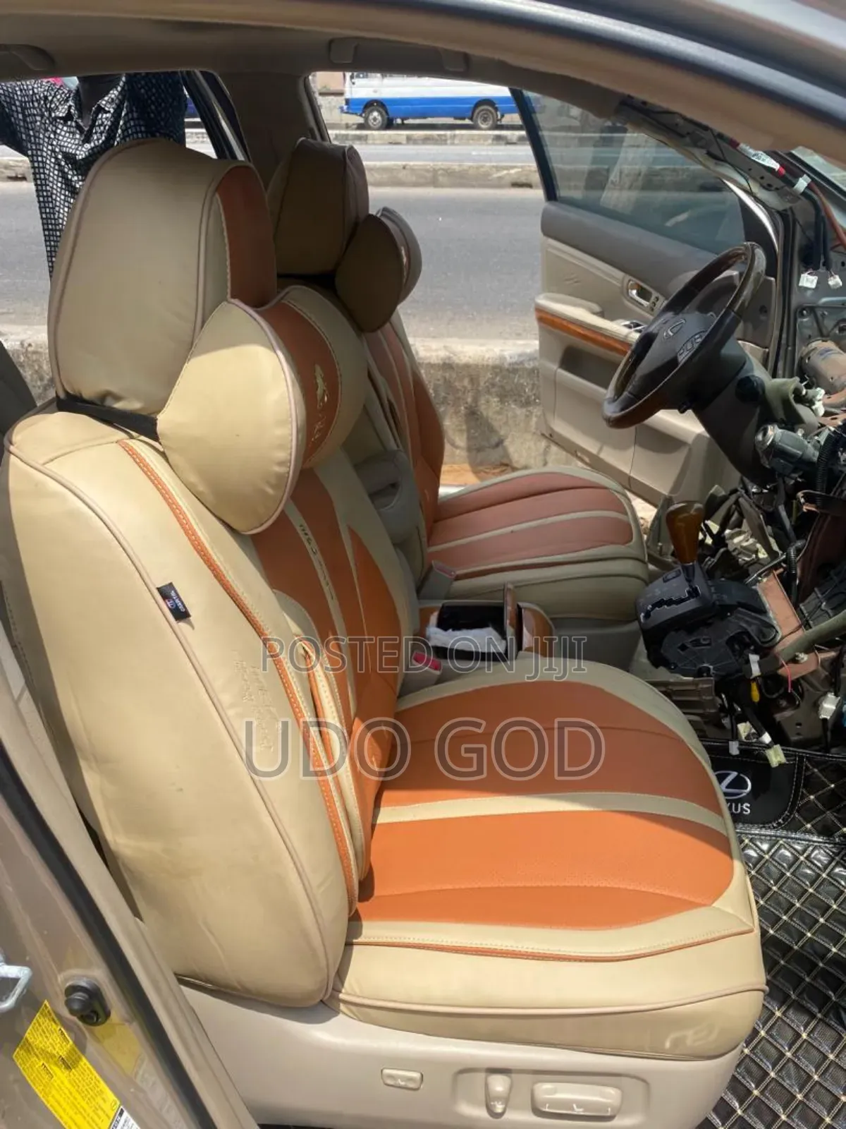 Milk Color M N Leather Seat Cover
