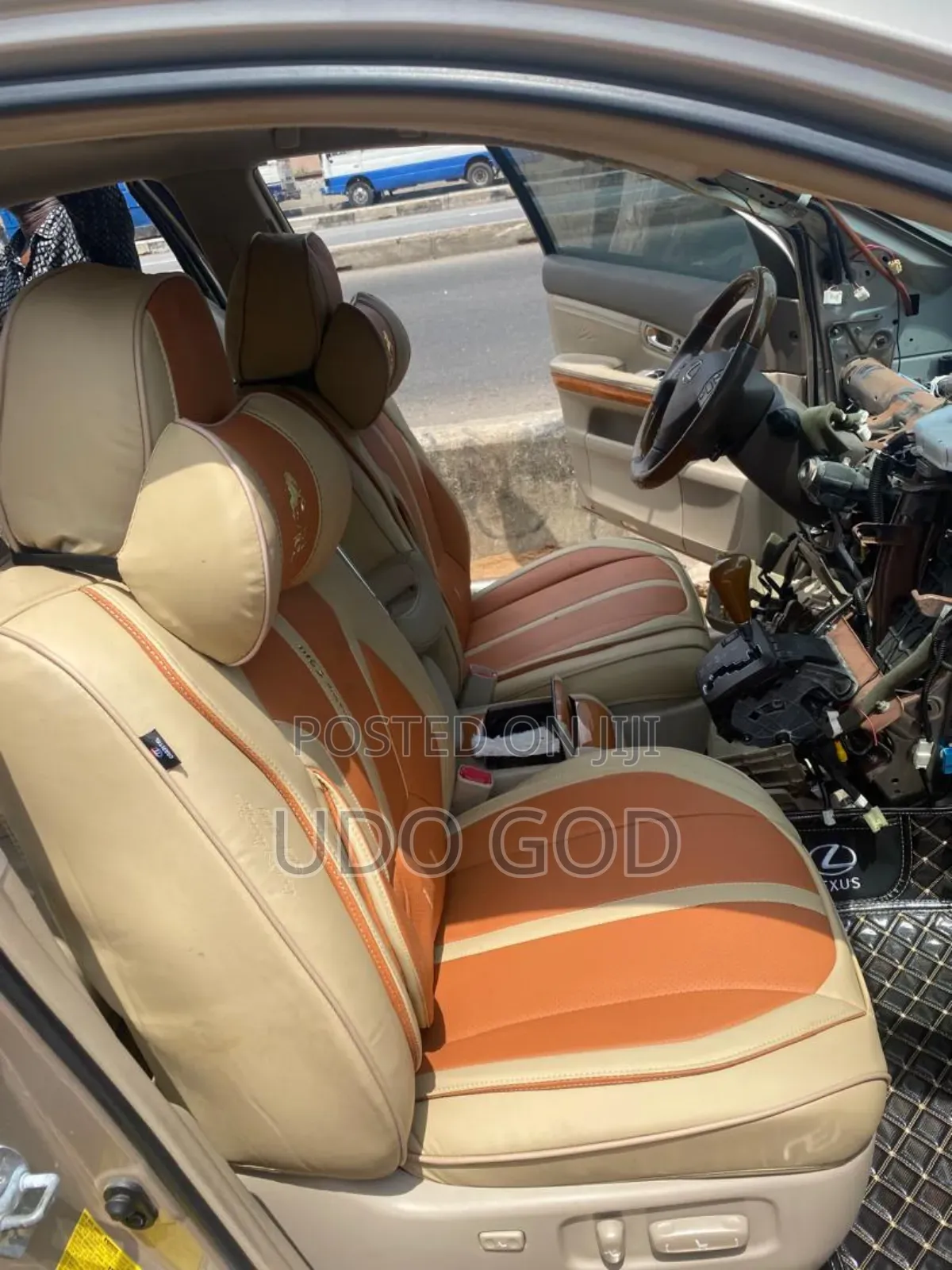 Milk Color M N Leather Seat Cover