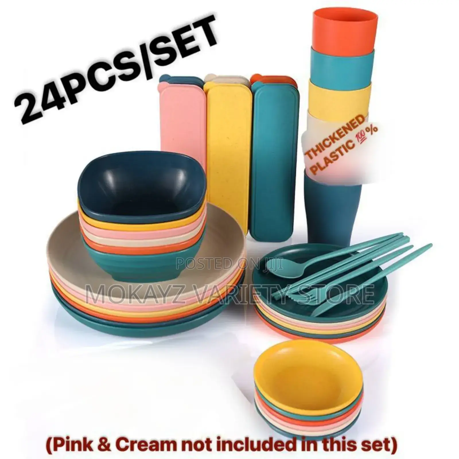24pcs/Set Healthy Eco-Friendly ‘Pp Material Dinnerware
