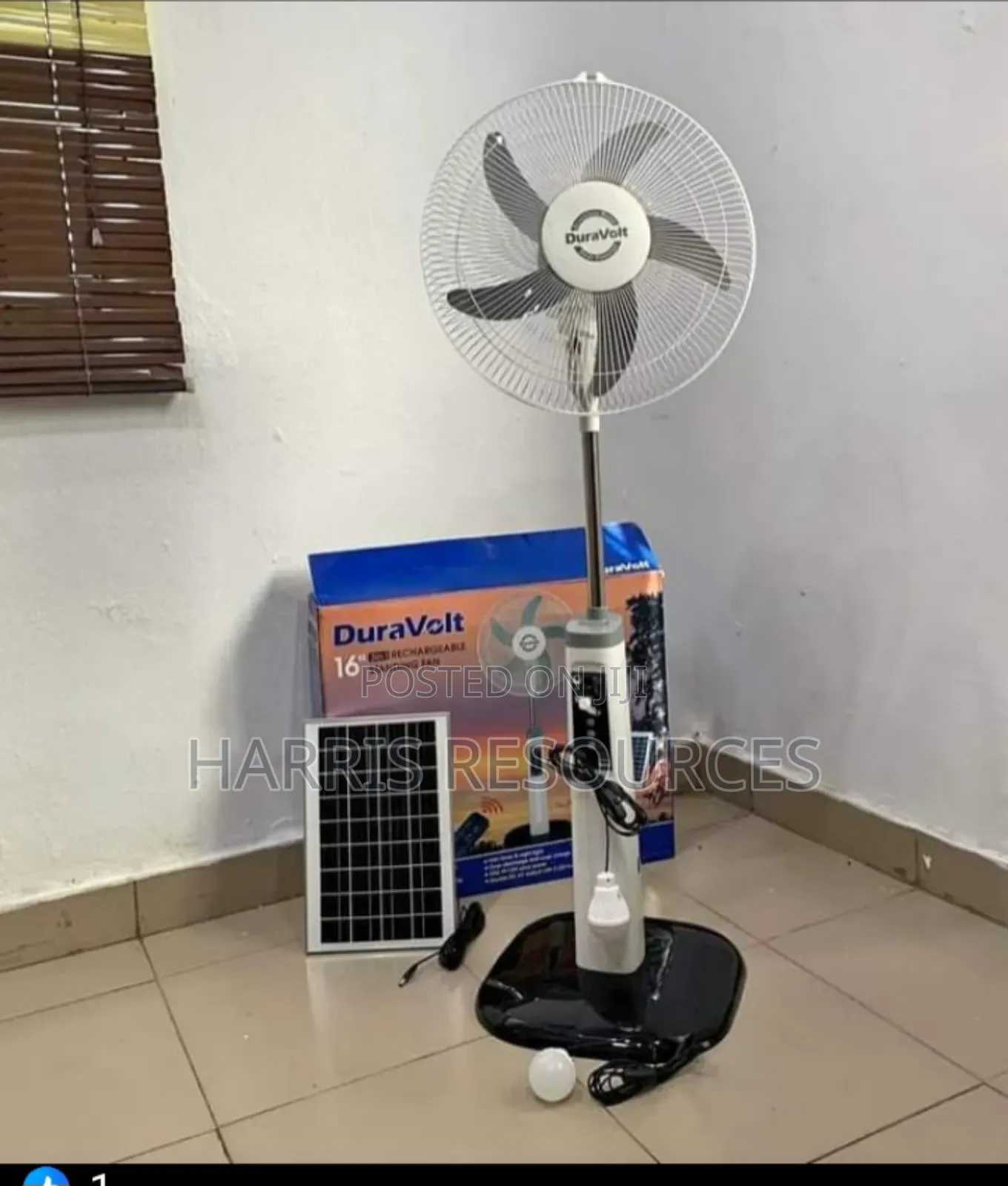 Duravolt 16 Inches Rechargeable Standing Fan With Solar