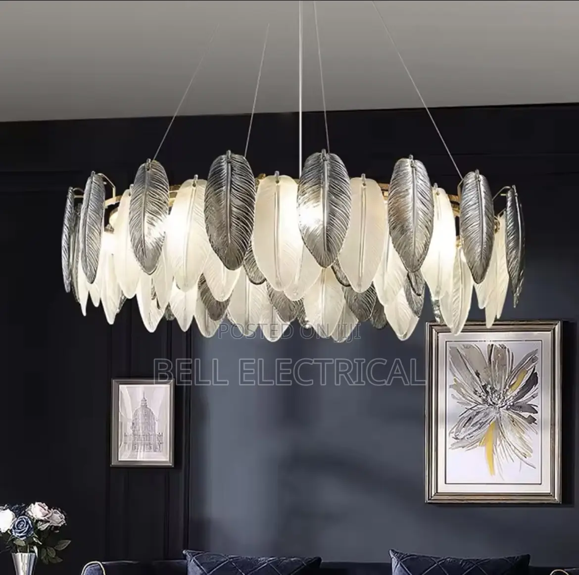 Feather-Like Pendant Chandelier