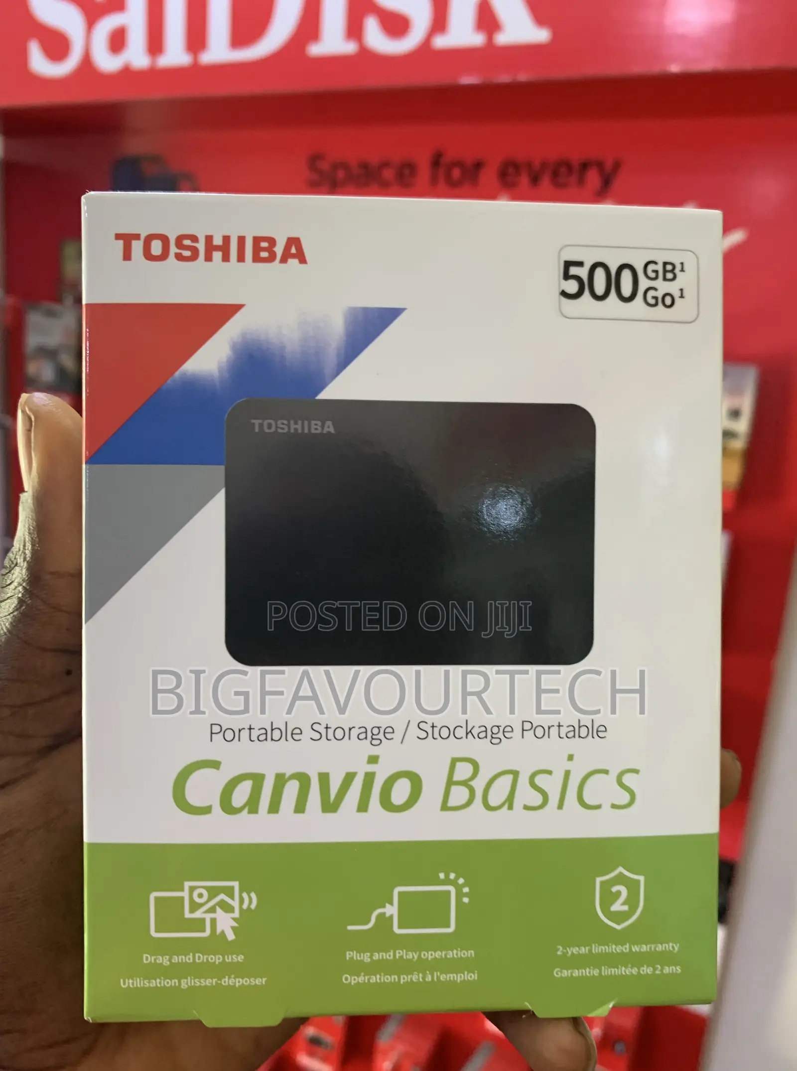 Toshiba External Hard Drive 500gb Usb 3.0 Black