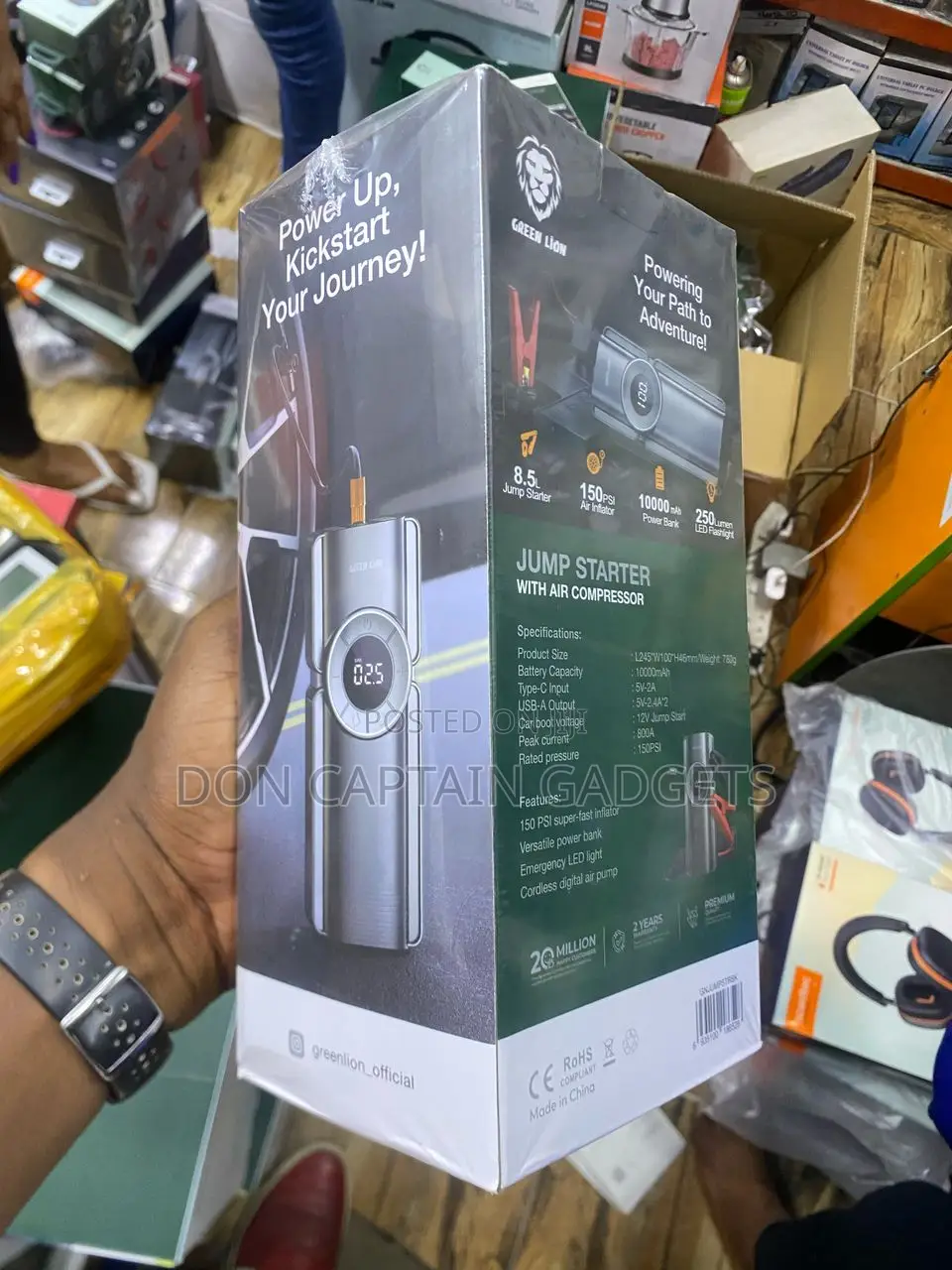 Green Lion Portable Car Jump Starter and Tire Inflator Pump