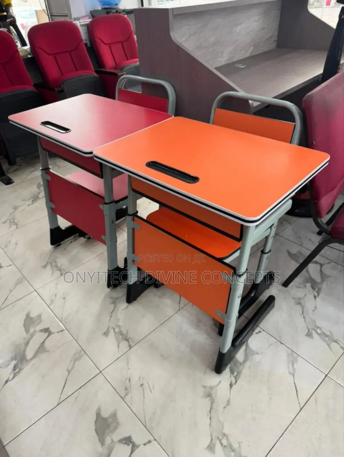 Classroom/Study Desk With Adjustable Chair Multiple Colours