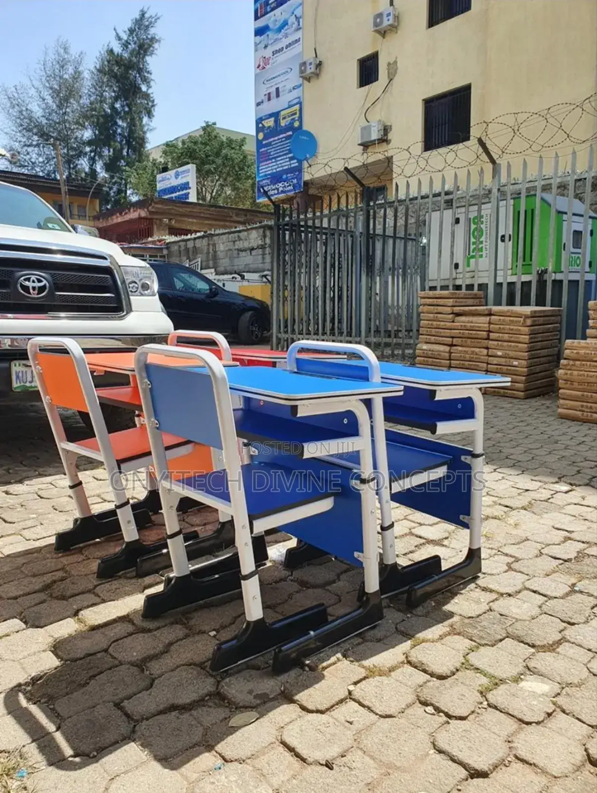 Classroom/Study Desk With Adjustable Chair Multiple Colours