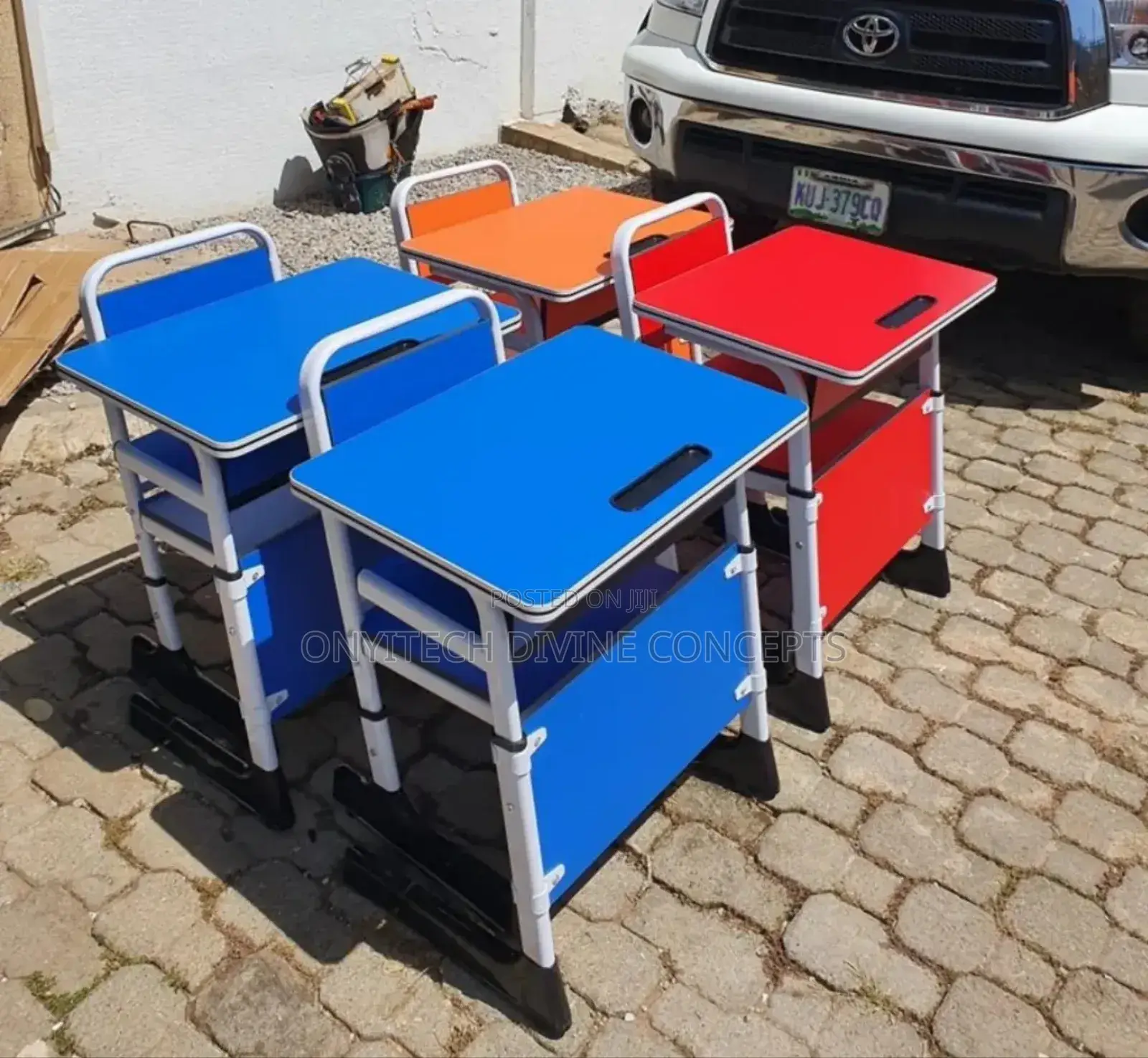 Classroom/Study Desk With Adjustable Chair Multiple Colours