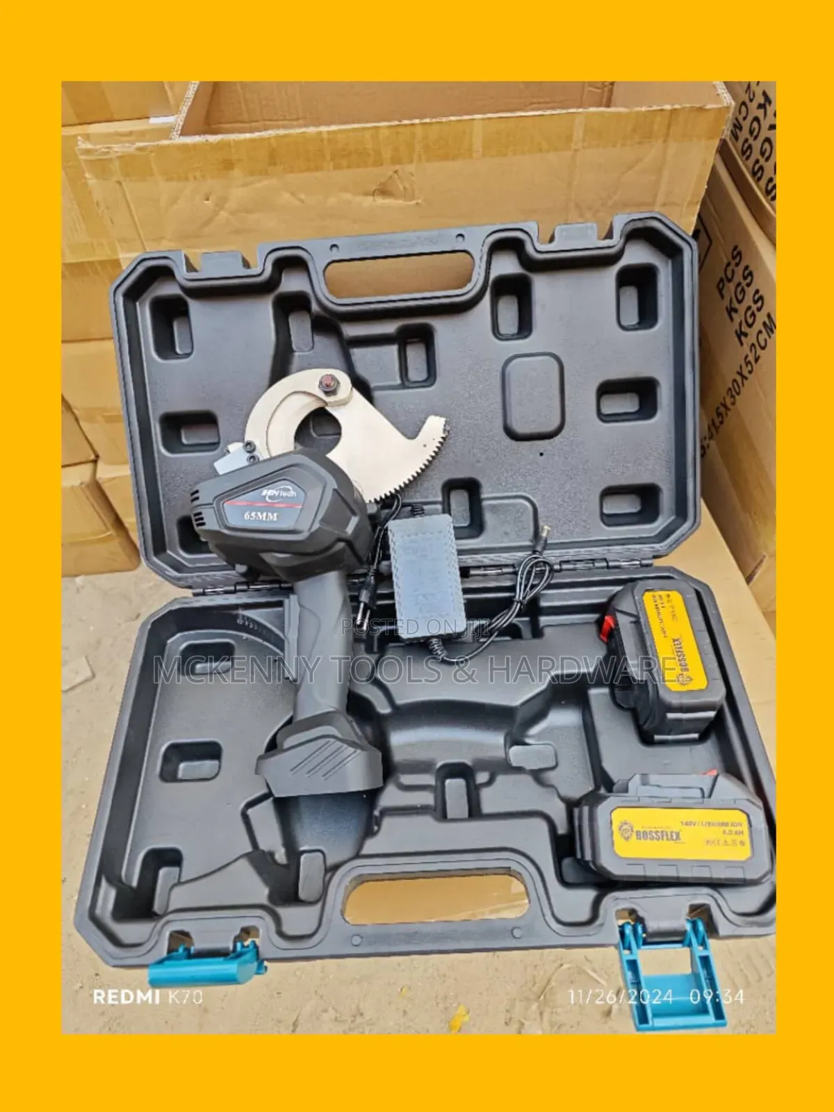 Cordless Battery Cable Cutter Comes With 2 Battery