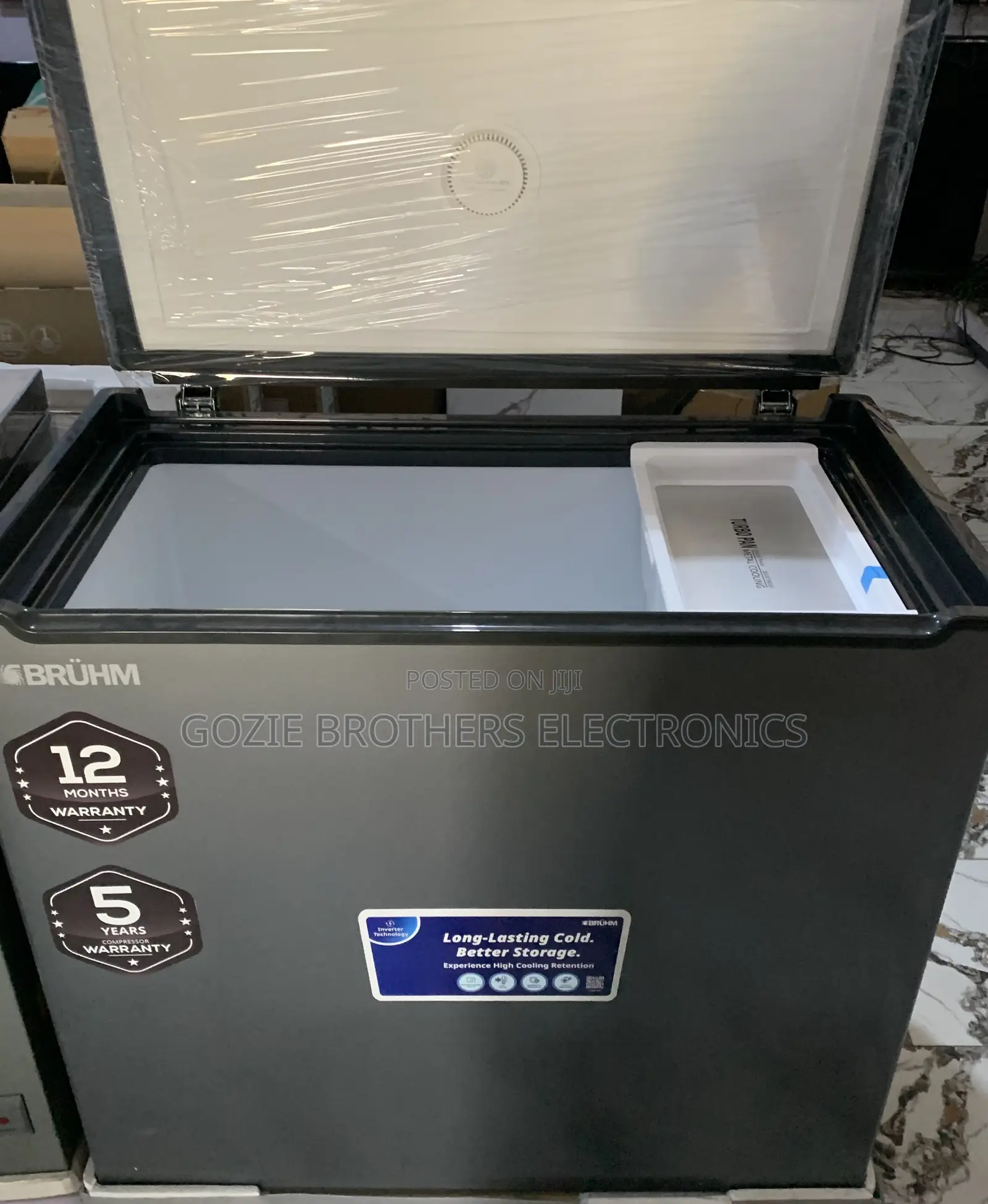 Bruhm Inverter Chest Freezer 250 Liters Silver Color