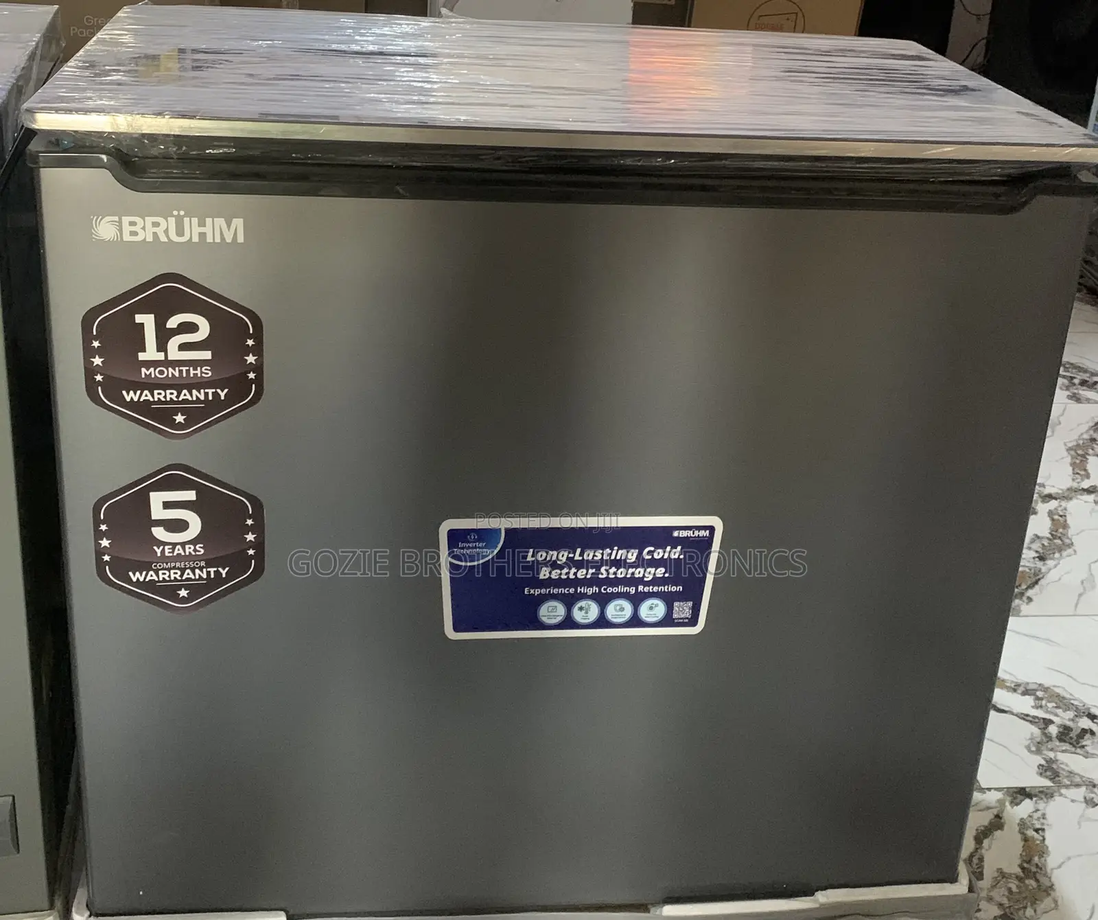 Bruhm Inverter Chest Freezer 250 Liters Silver Color