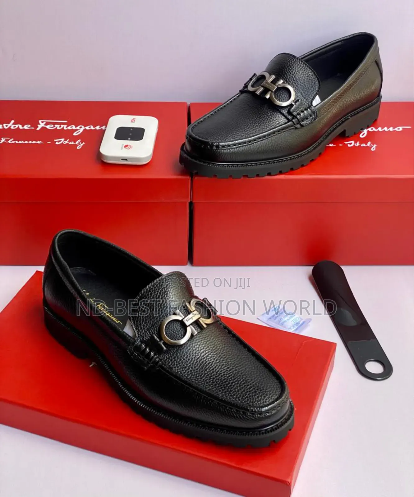 Ferragamo Leather Black Shoe