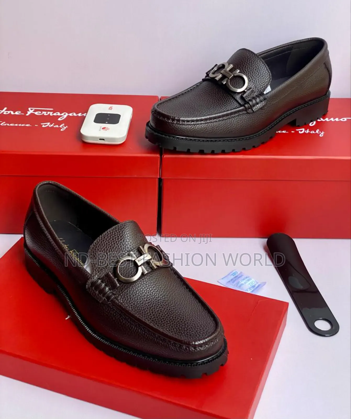 Ferragamo Leather Black Shoe