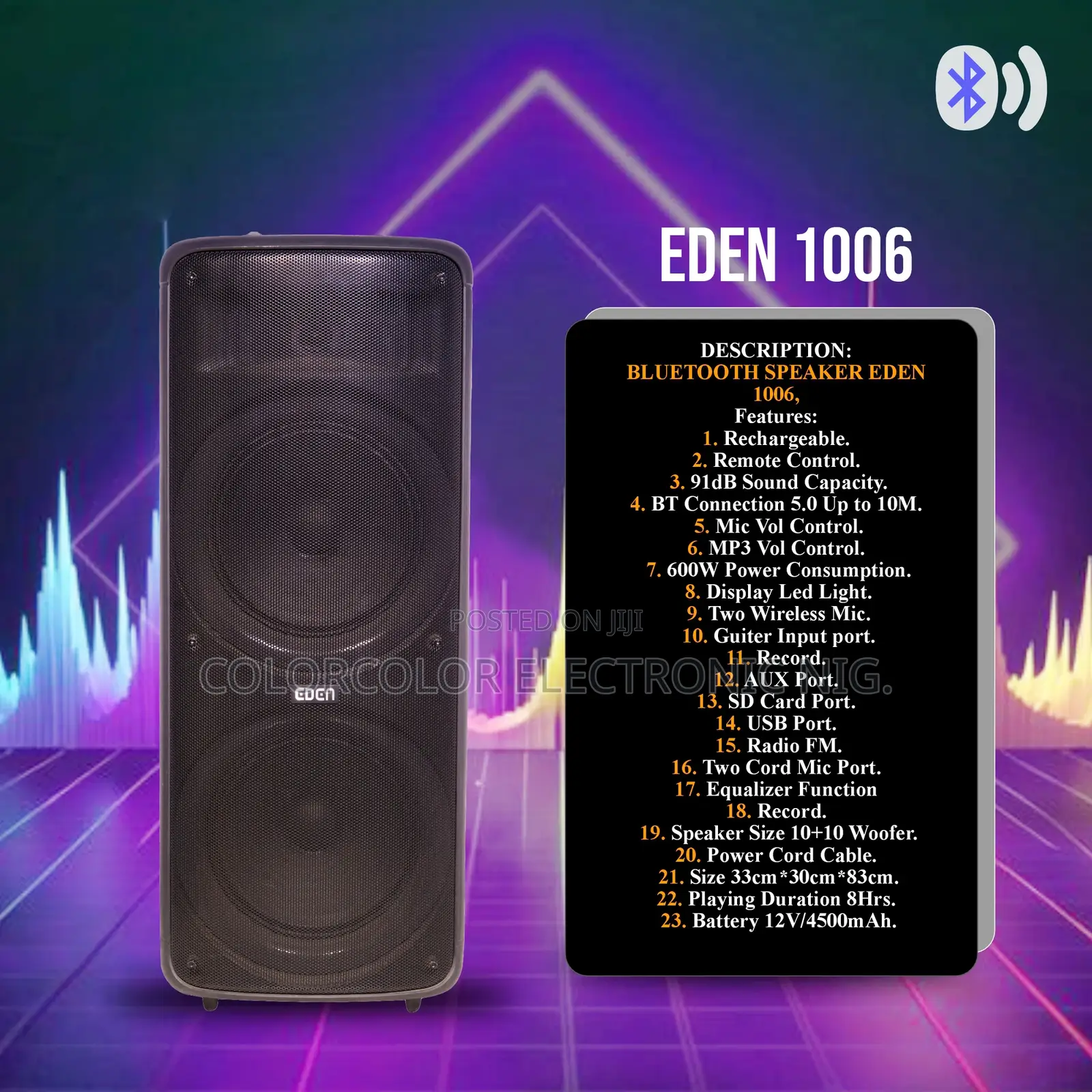 Bluetooth Speaker Eden 1006