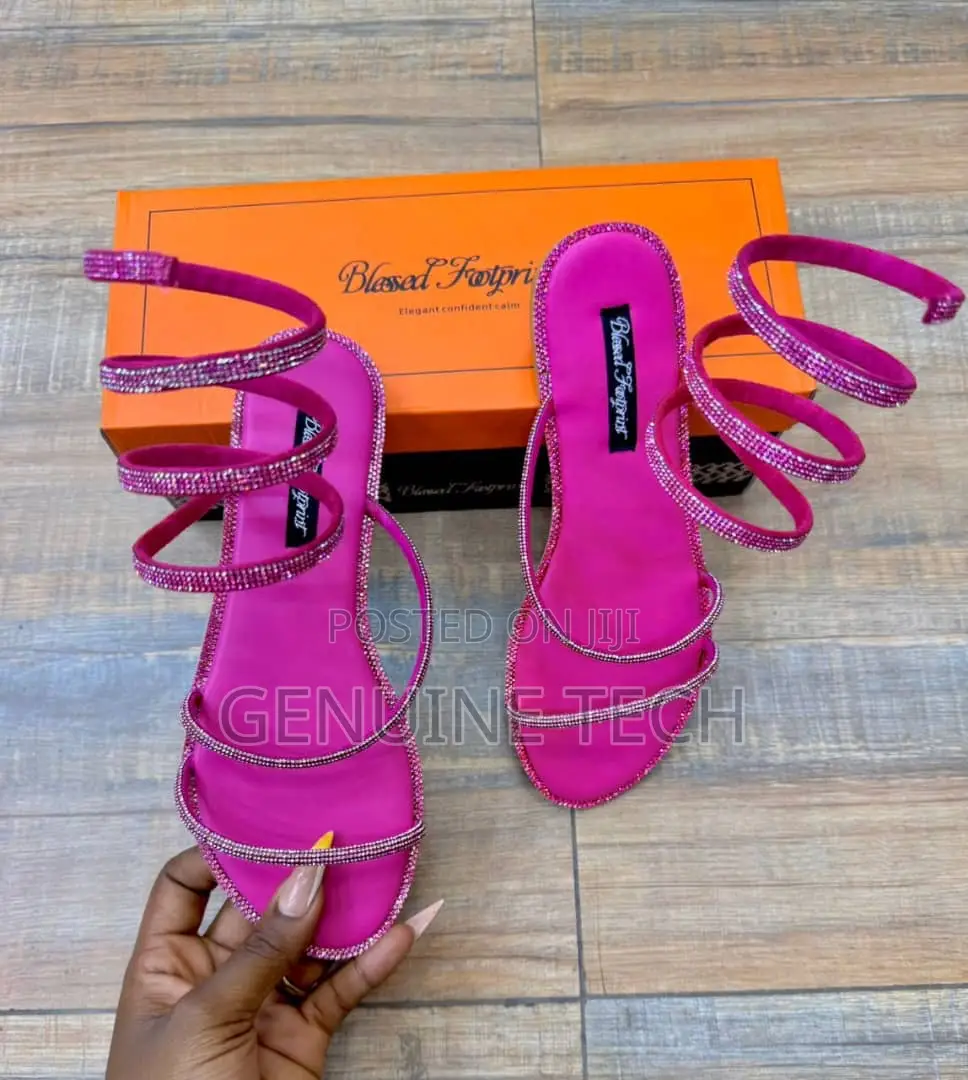 Spiral Glitters Flat Sandals   Pink • Blue • Black