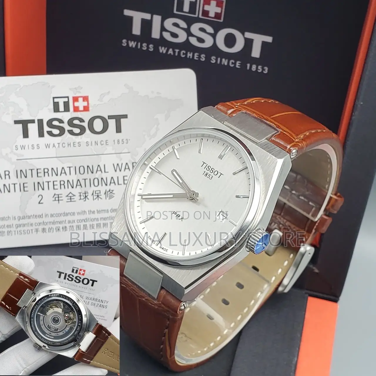 Tissot Genuine Leather Automatic Luxury Wristwatches