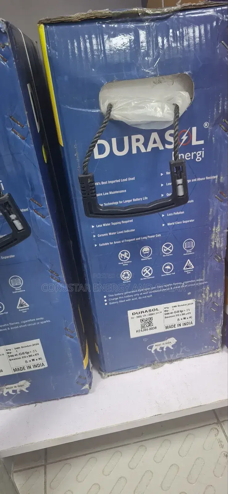 200ah/12v Durasol Energi Tubular Battery