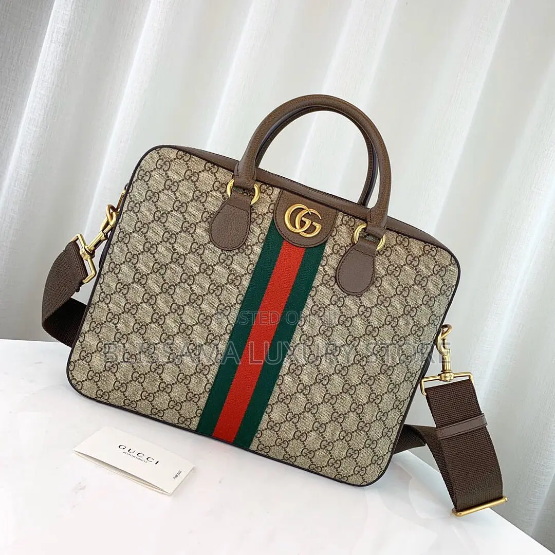Gucci Leather Luxury Laptop/Office Bag – Unisex, Stylish Durable