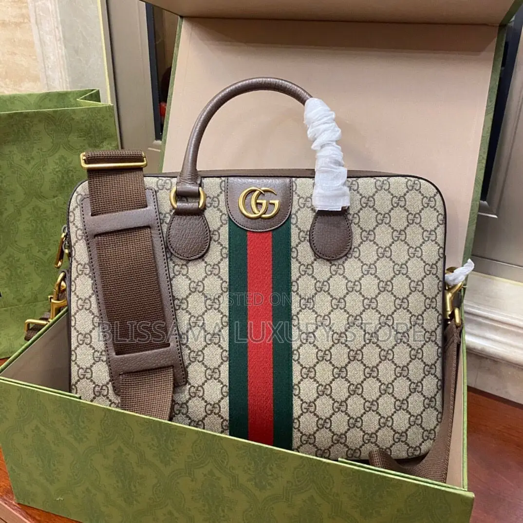 Gucci Leather Luxury Laptop/Office Bag – Unisex, Stylish Durable