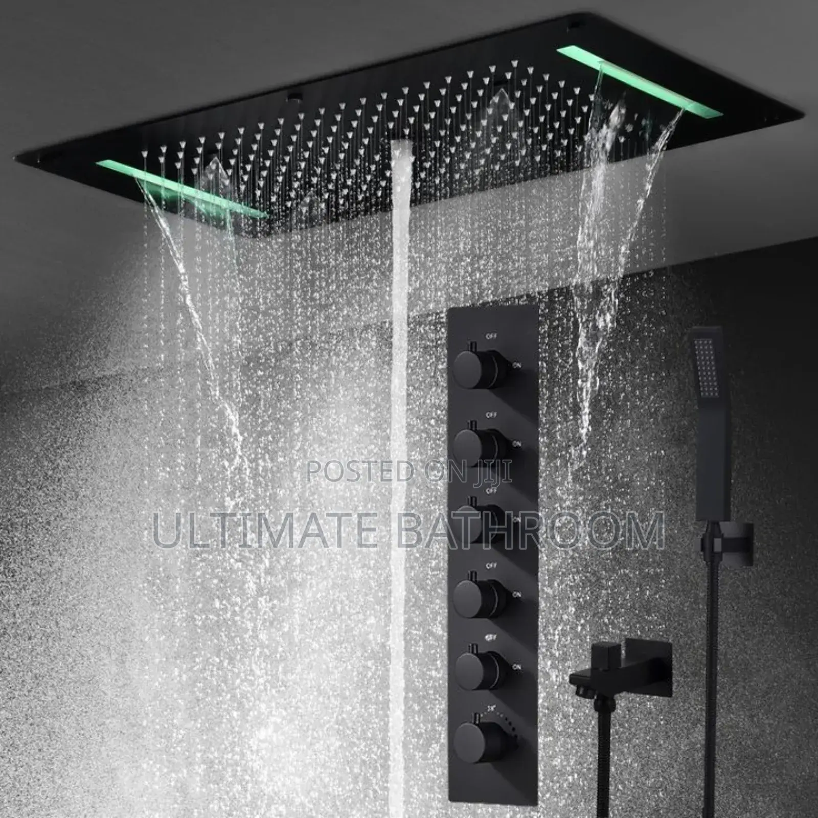 Luxury Black Conceal Shower With Ceiling Mounted Led Rose