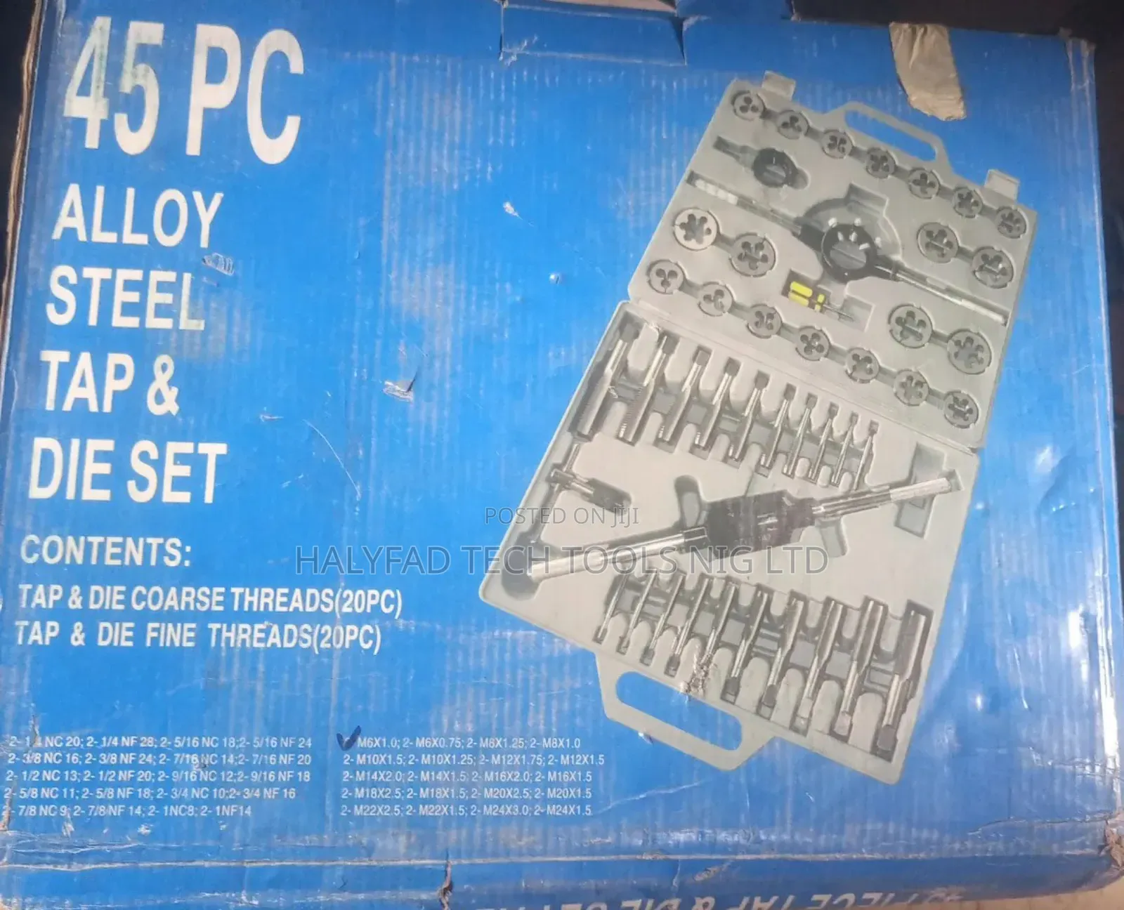 45 PCS Alloy Steel Tap and Die Set