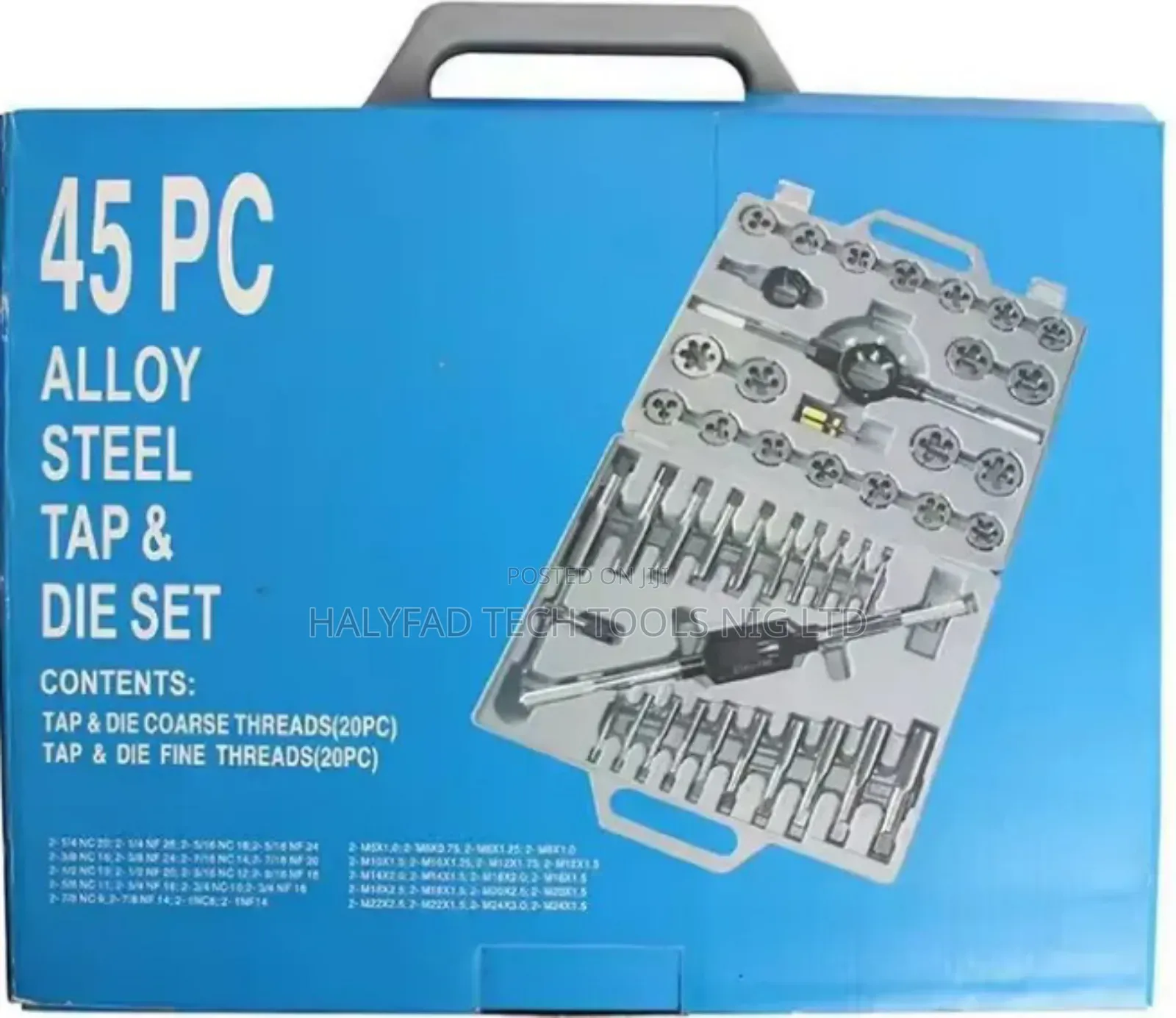 45 PCS Alloy Steel Tap and Die Set