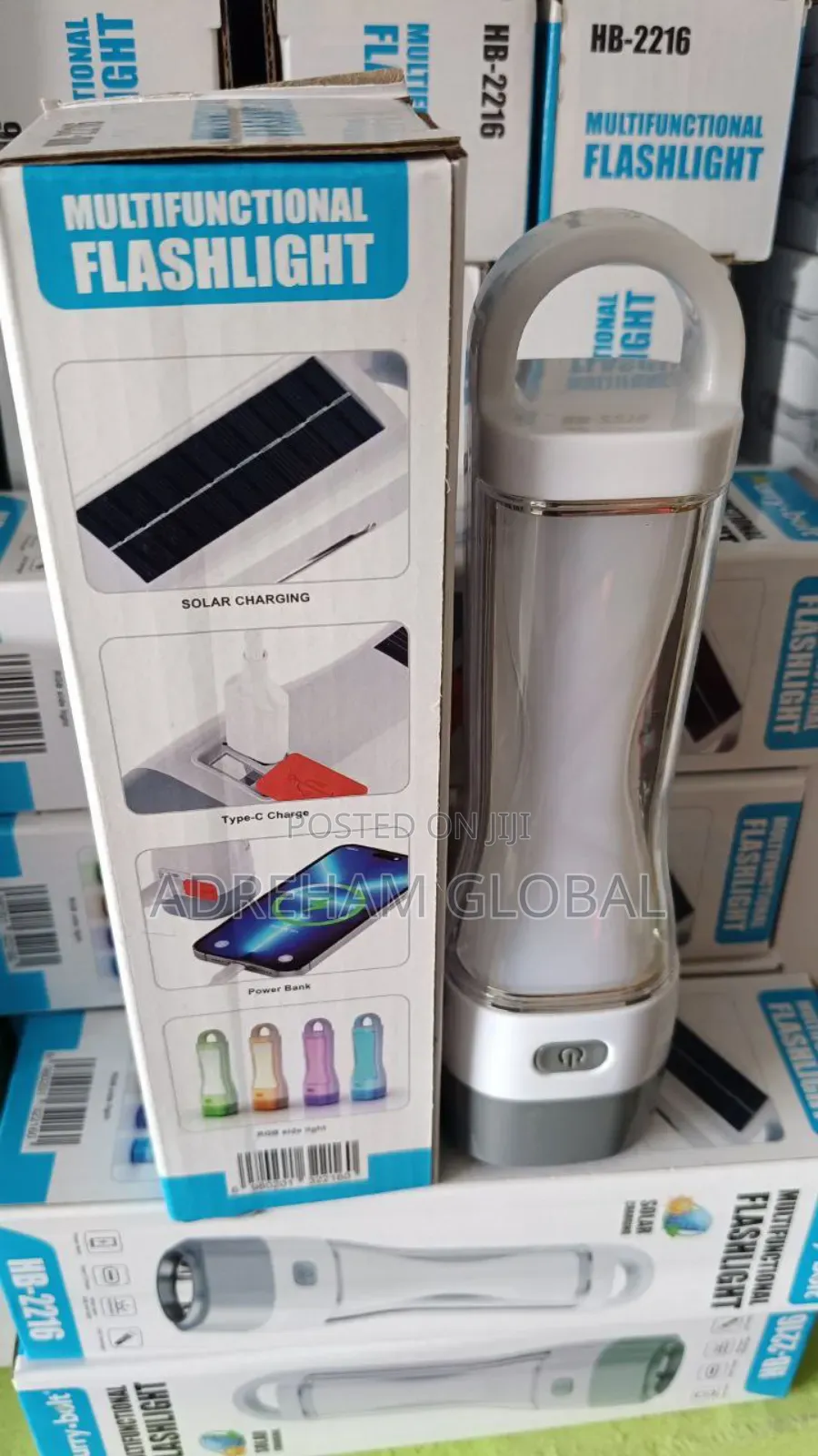 Multifunctional Solar and Electric Rechargeable Torch Light