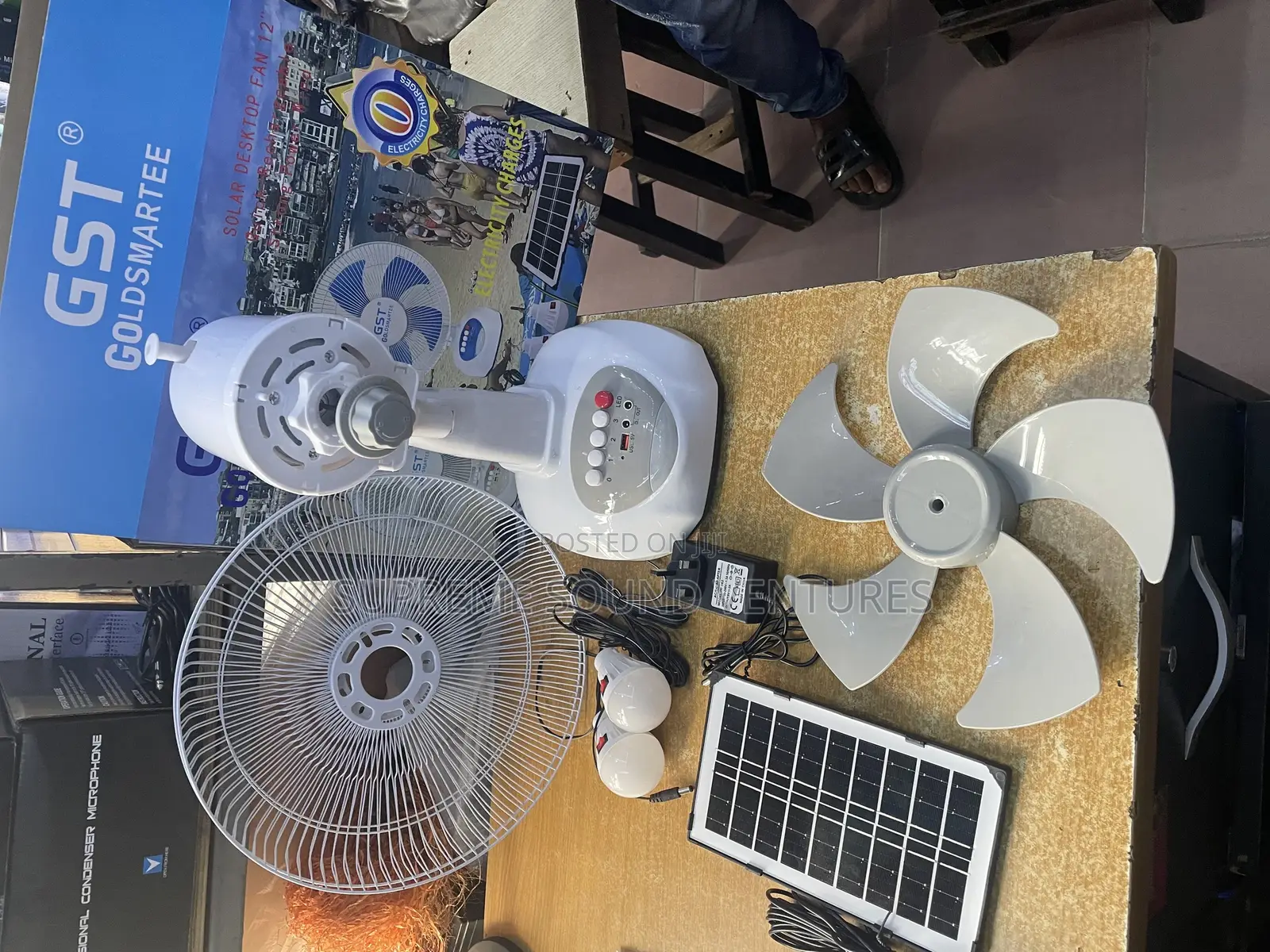 Solar Table Rechargeable Fan